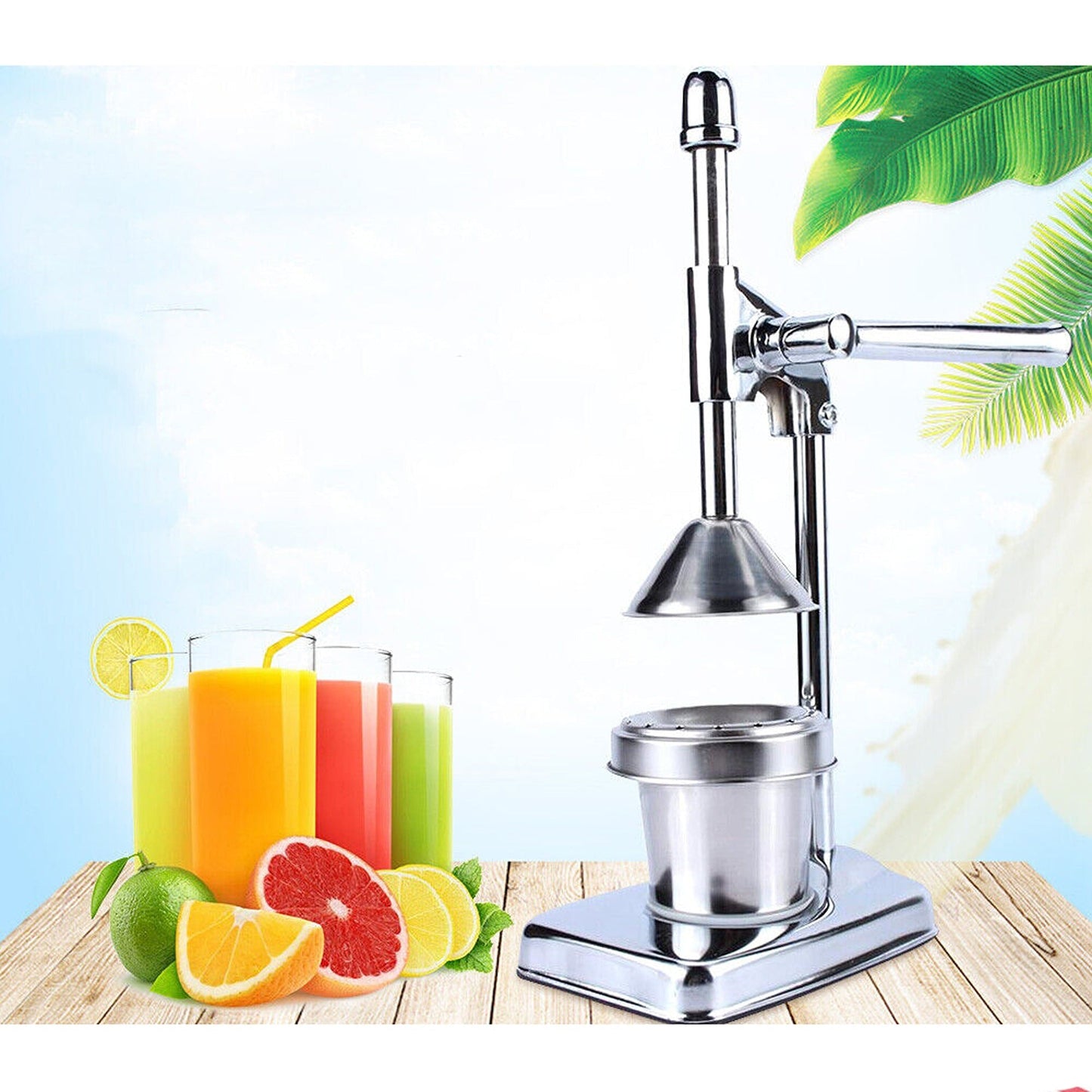 Manual Citrus Fruit Juicer Commercial Grade Hand Press Orange Squeezer