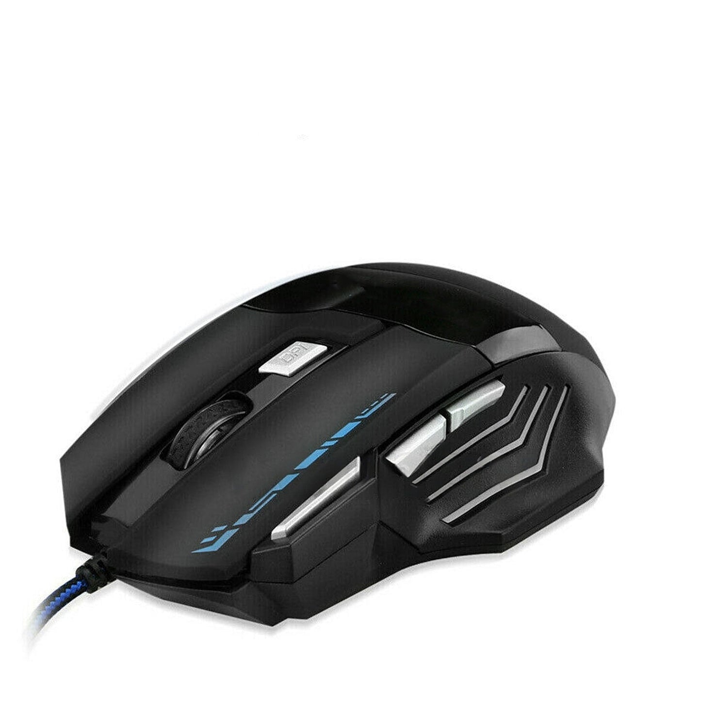 Ergonomic Wired USB Gaming Mouse 7200 DPI LED Optical for PC Mac 7 Button