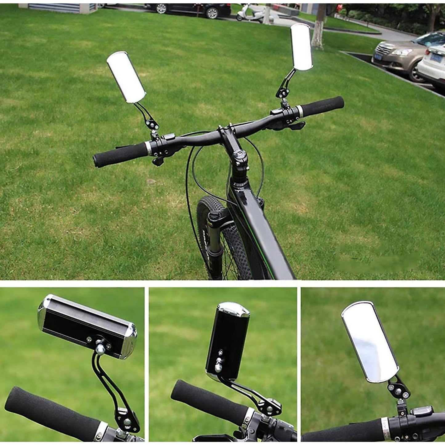 1pair Rectangular Rear View Cycling Mirror for Bicycle Handlebar