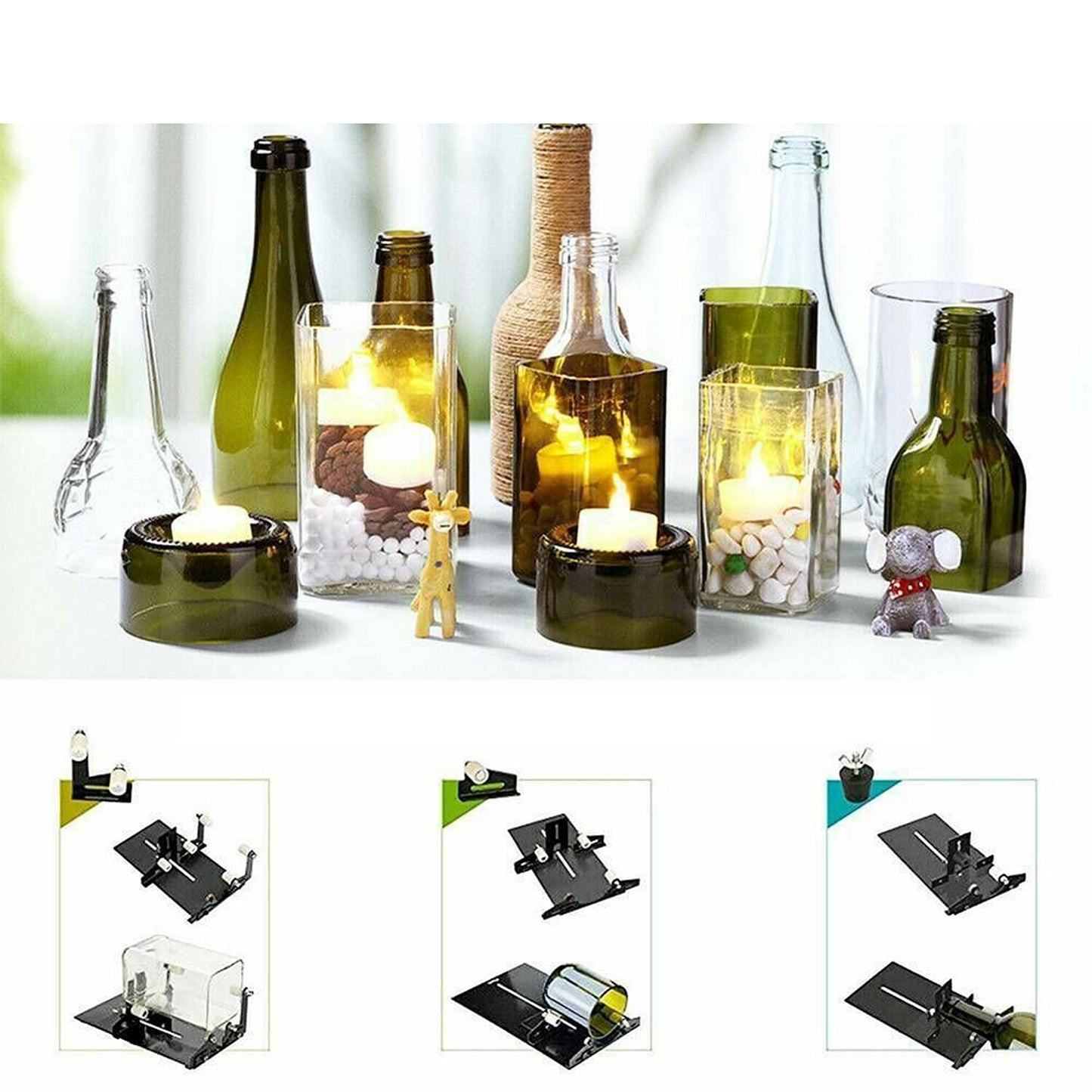 DIY Glass Bottle Cutter Tool Kit for Round Bottle Cutting