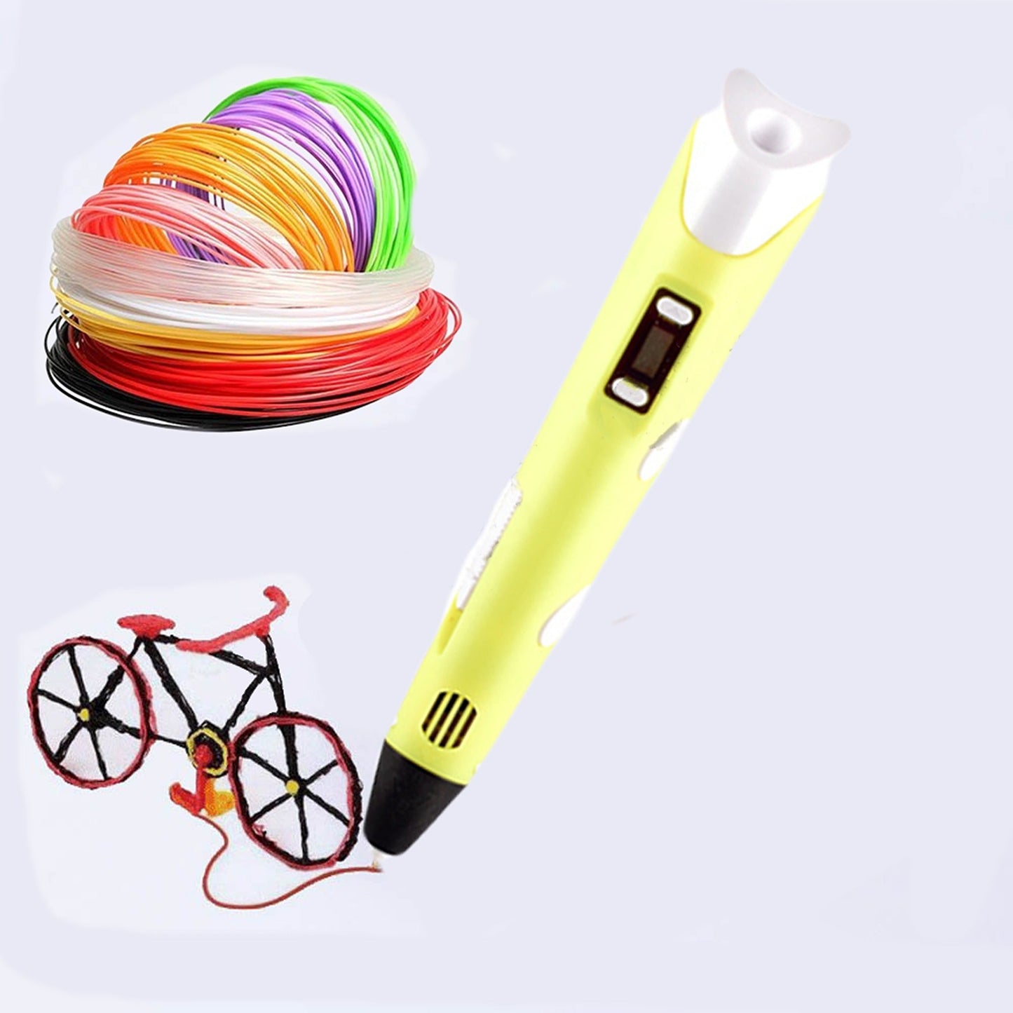 LCD 3D Printer Pen with Three Filaments for Drawing