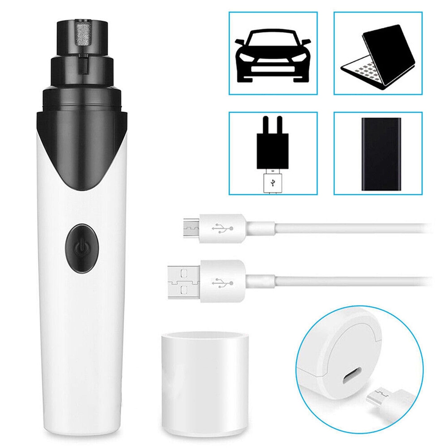 Electric Pet Nail Clippers Grooming Grinder File Trimmer