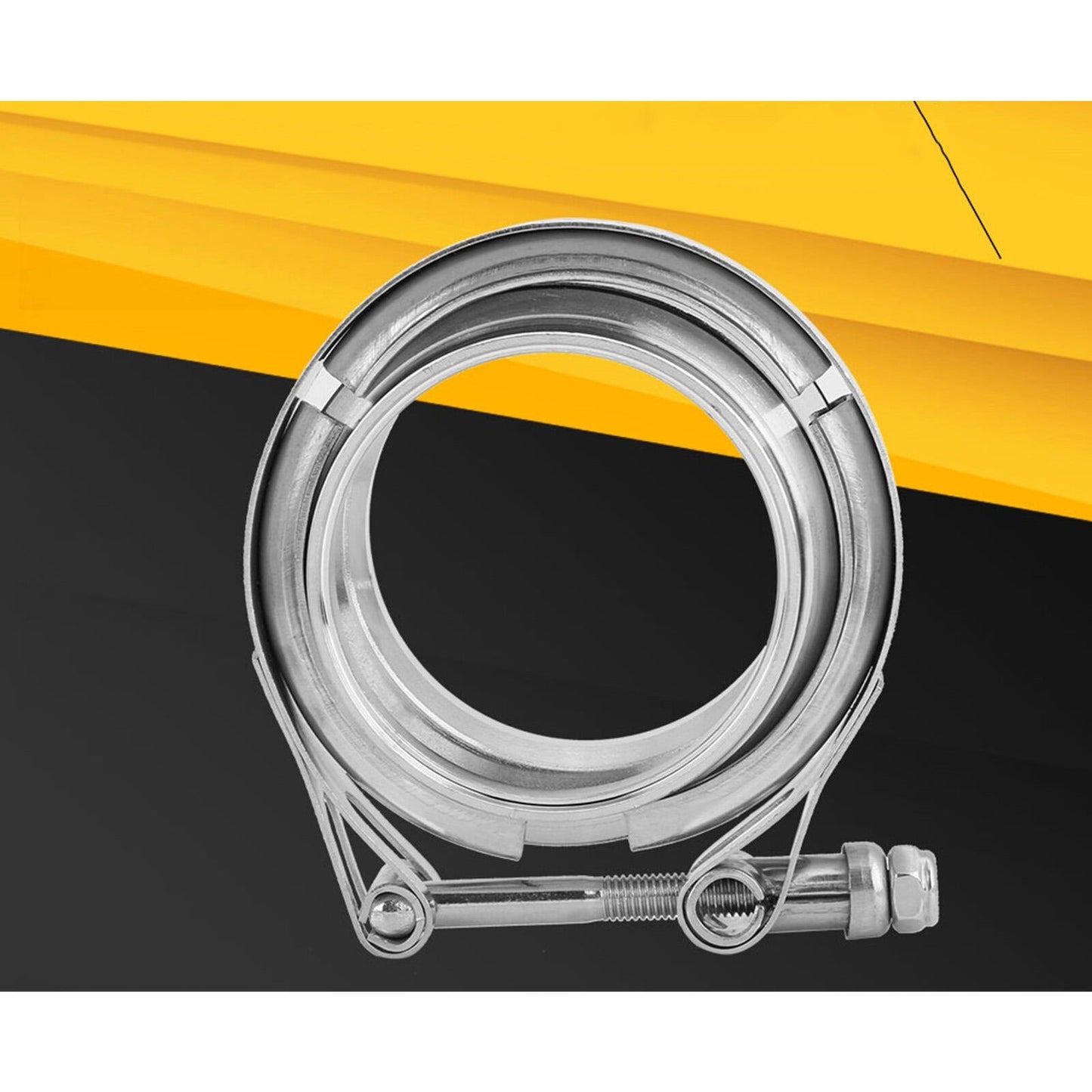 2pcs Stainless Steel Exhaust Pipe V-Band Clamp and Flange Set