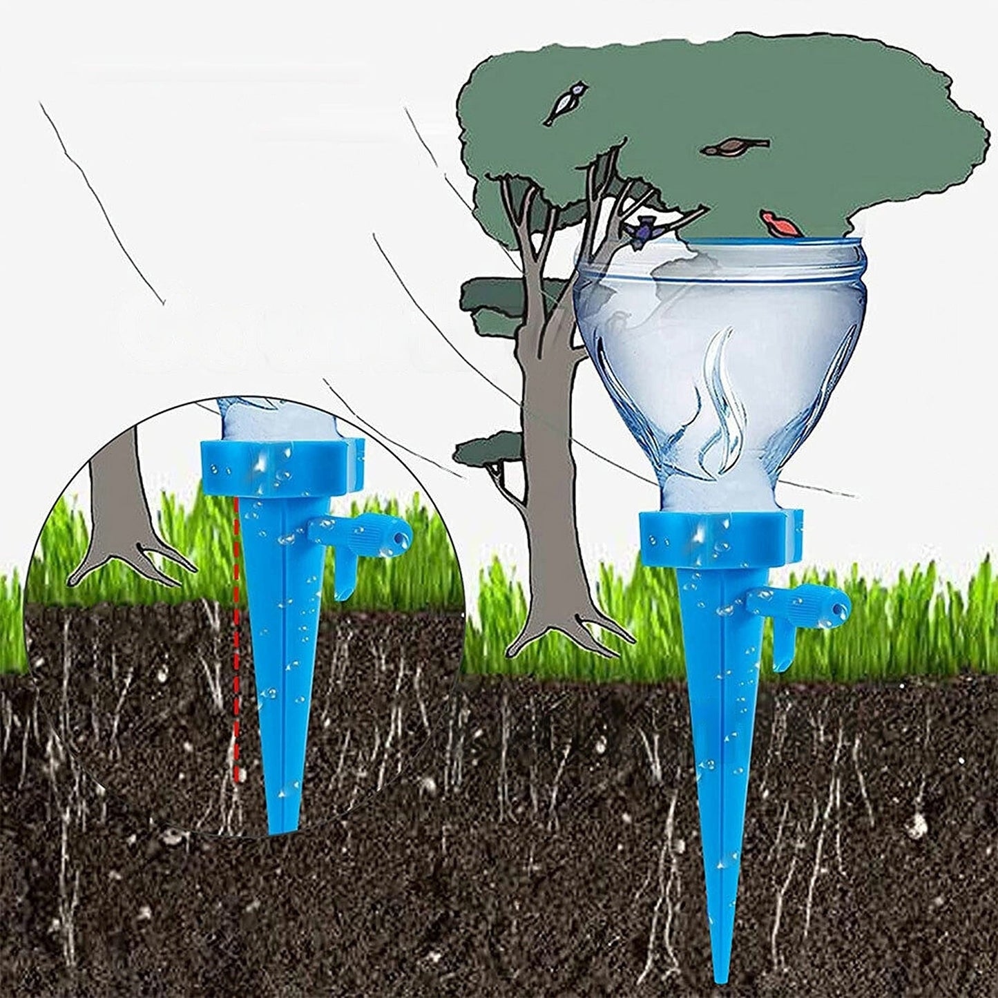 24pcs Plant Watering Drip Irrigation Kit Self Watering Spikes System