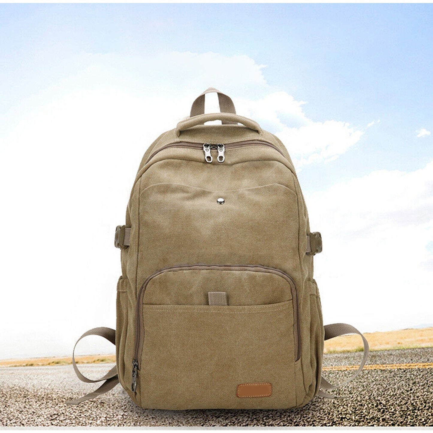 Unisex Vintage Canvas Backpack for Laptops Rucksack for School and Travel