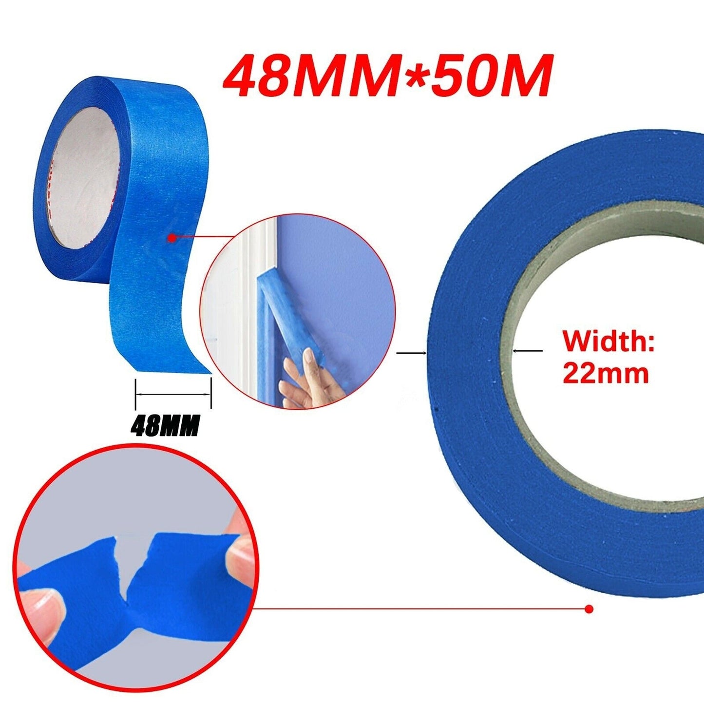 Blue House Painting Masking Tape UV Resistant 48mm