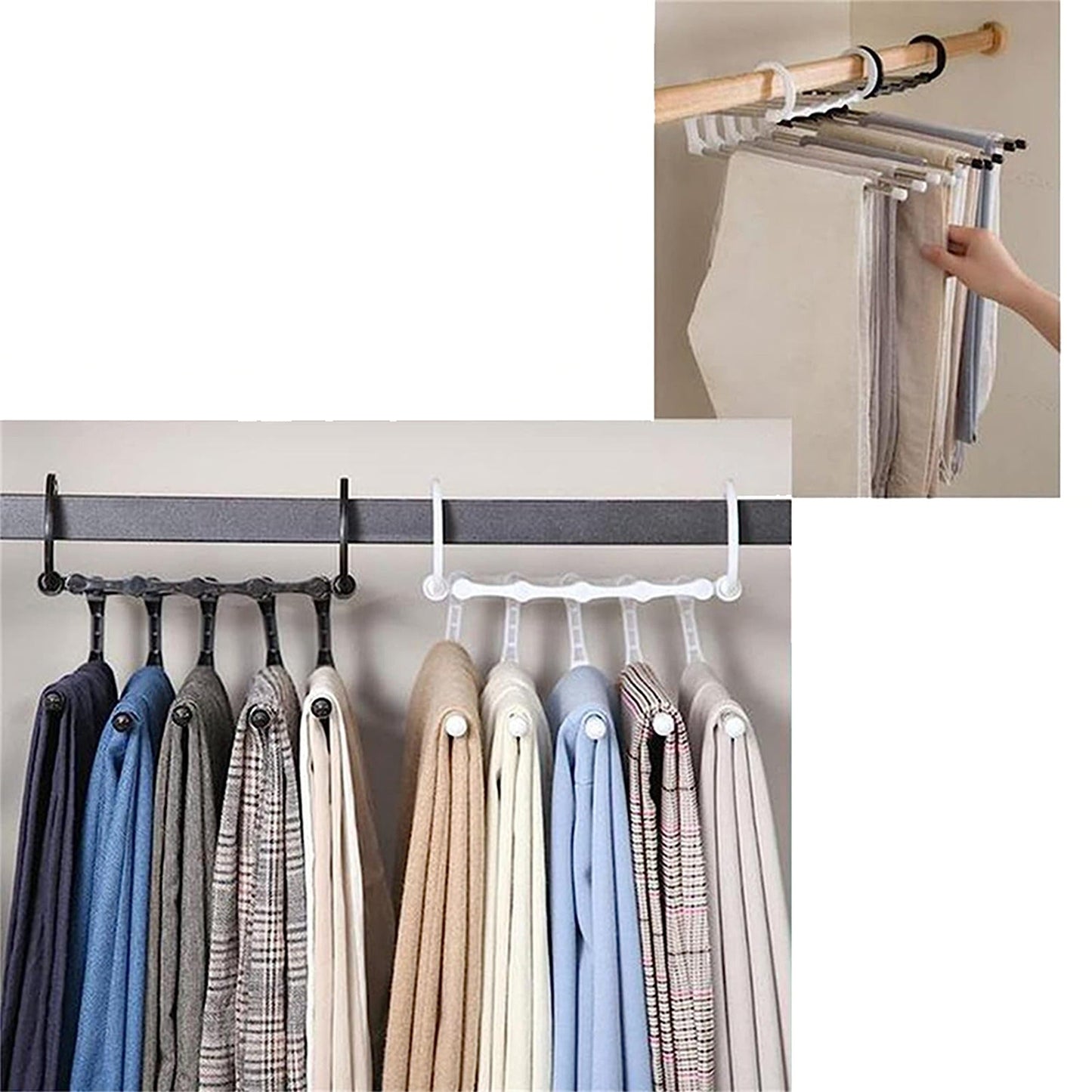 Stainless Steel Space Saving 5 Layered Pants Rack Hanger