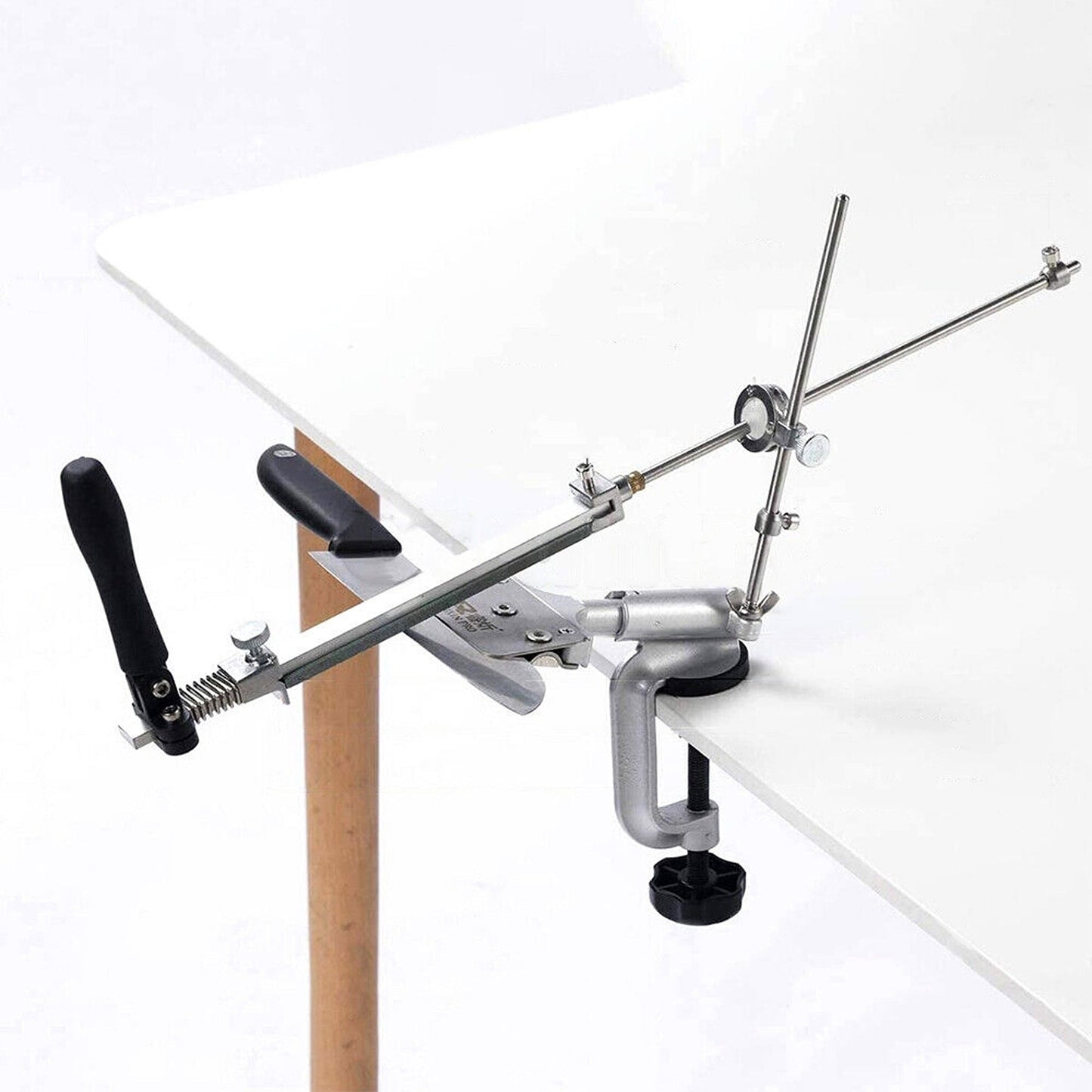 Fixed-Angle Kitchen Knife Sharpener Professional Sharpening System 4 Stones
