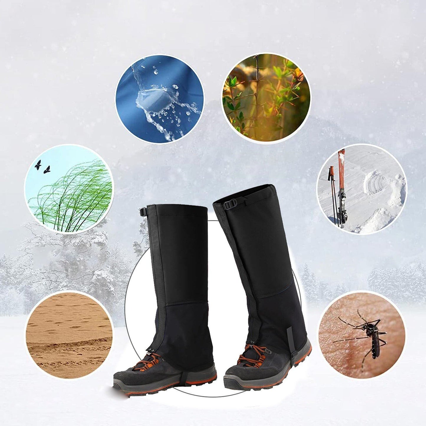 Snake Bite Protection Leg Gaiters for Outdoor Waterproof Hiking