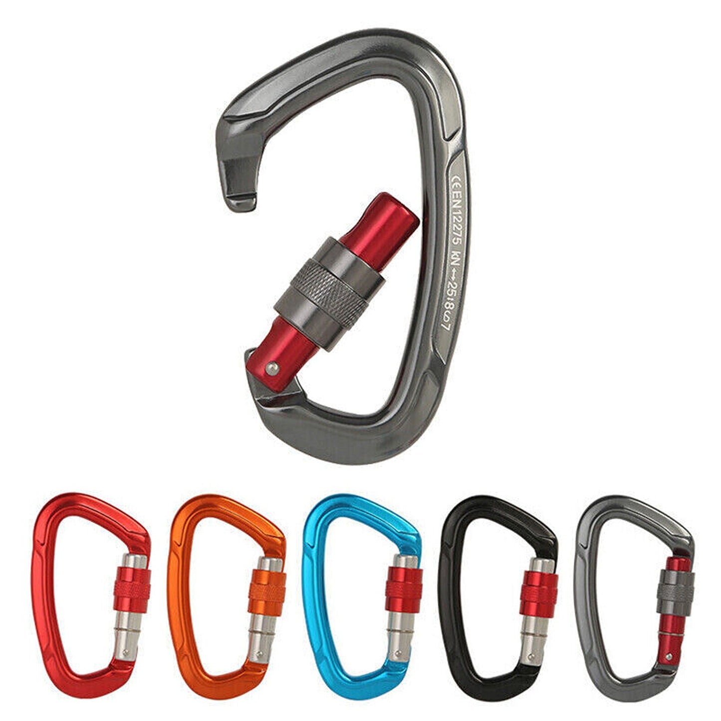 Aluminum Carabiner Clip D Ring Locking for Climbing 25KN