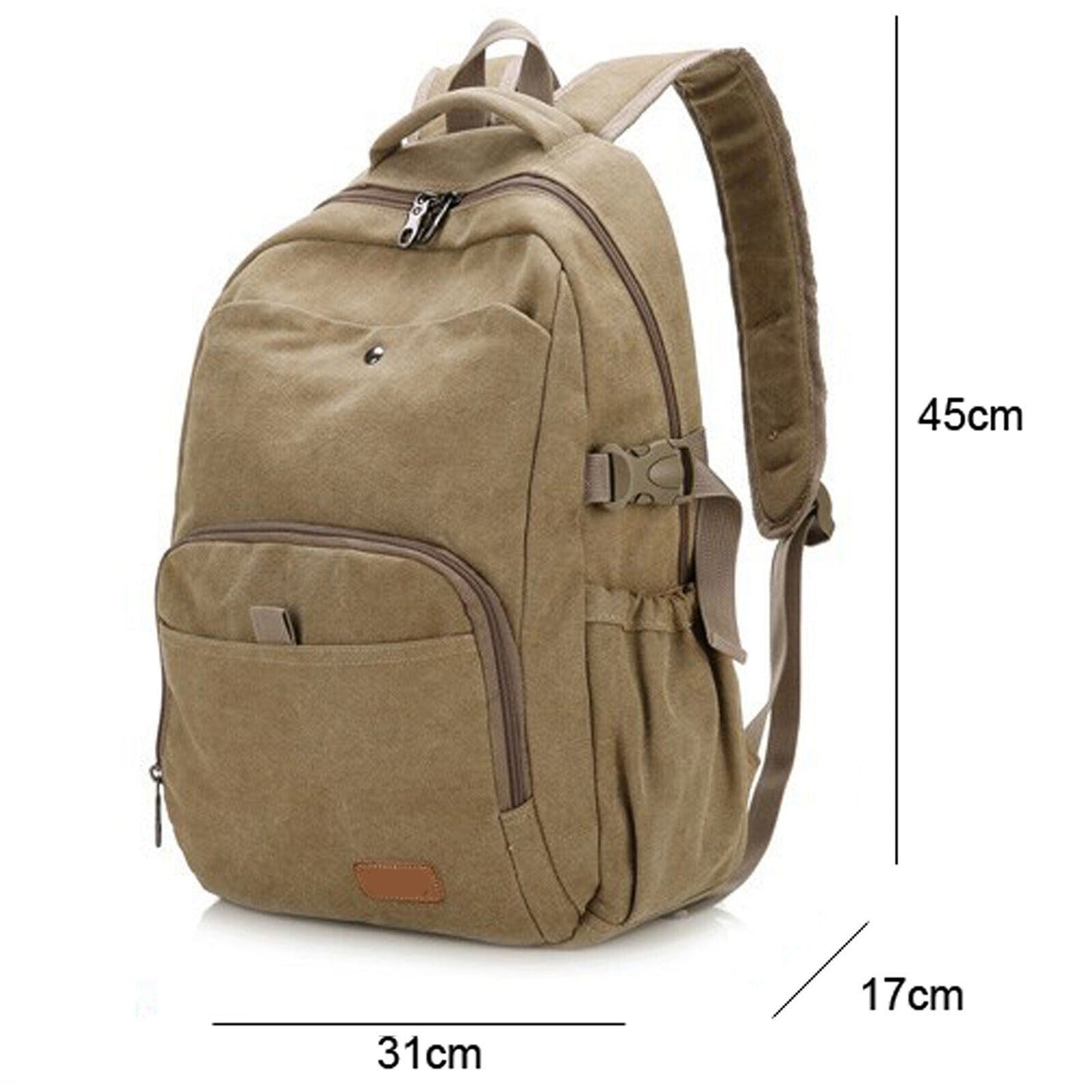 Large Canvas Backpack for Laptops School Travel Bag for Men and Women