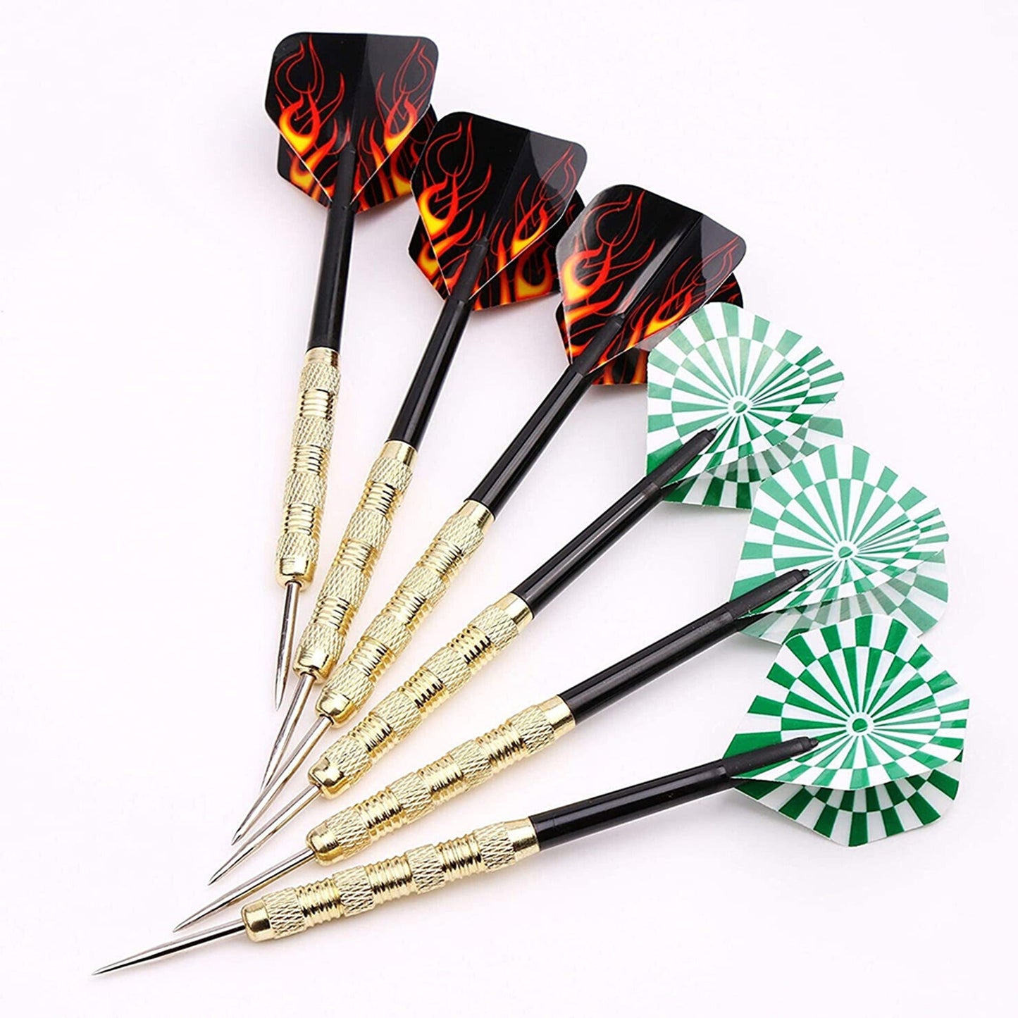 15pcs Precision Stainless Steel Darts Steel Tip with Carving Aluminum Flights