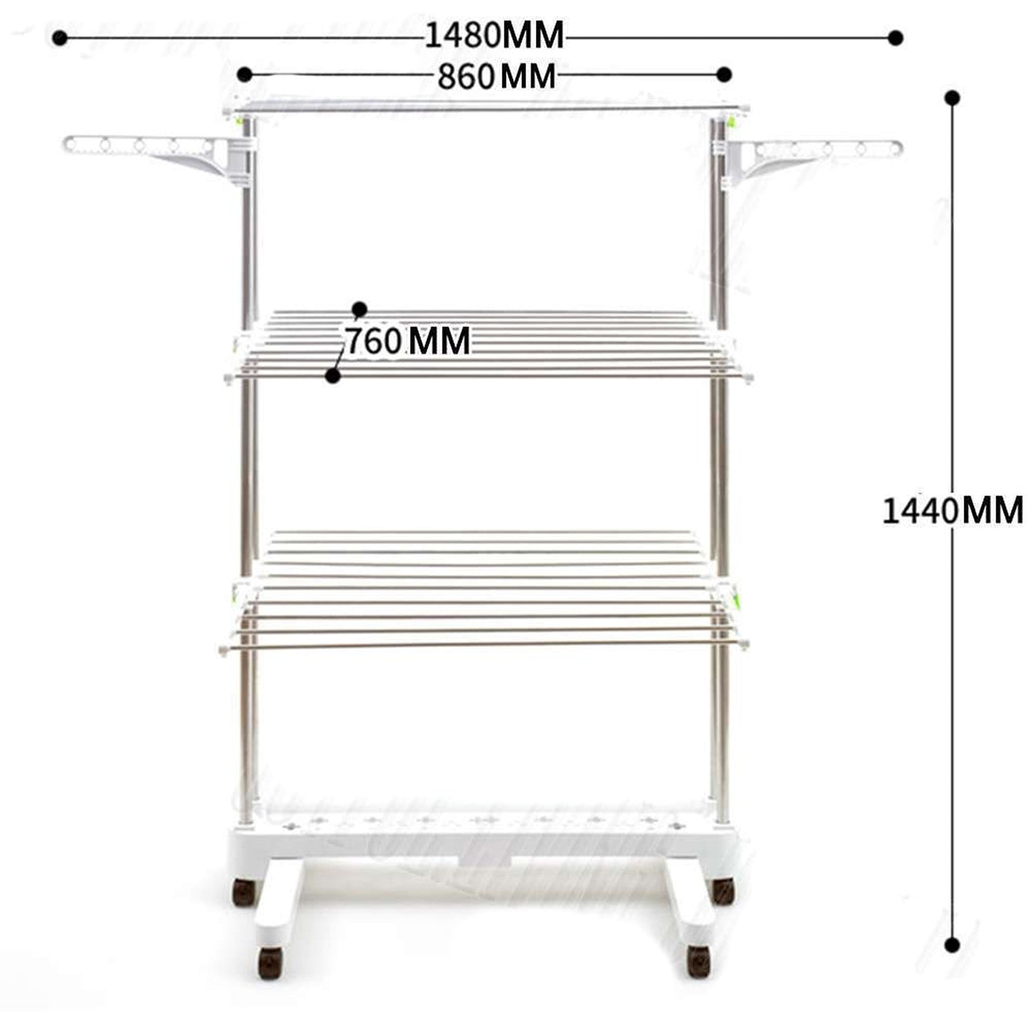 Large Premium Foldable Clothes Rack with Rolling Stainless Rod for Laundry Drying