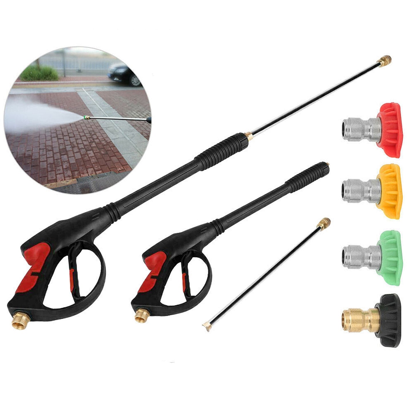 High Pressure 4000PSI Spray Gun Wand Lance Water Cleaner Nozzles Washer