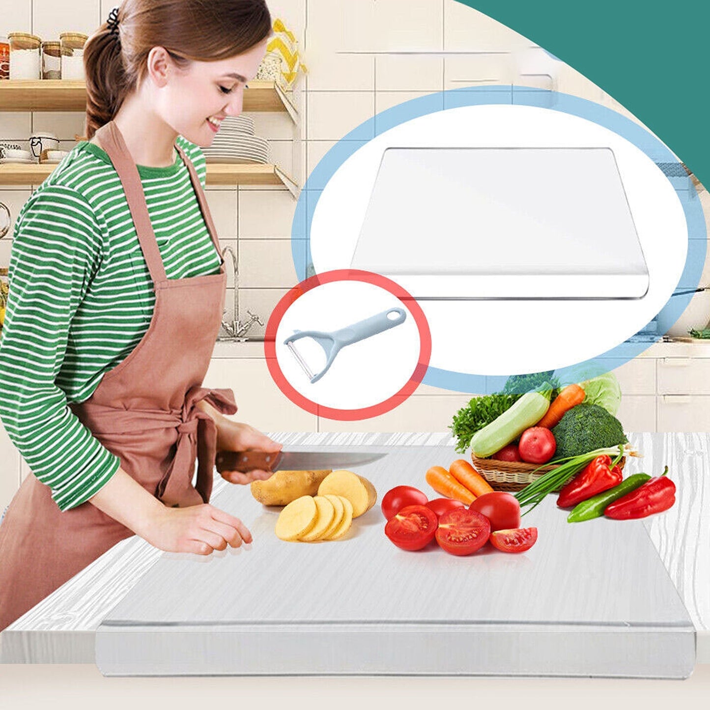 Kitchen Chopping Board in Clear Acrylic - Counter Top