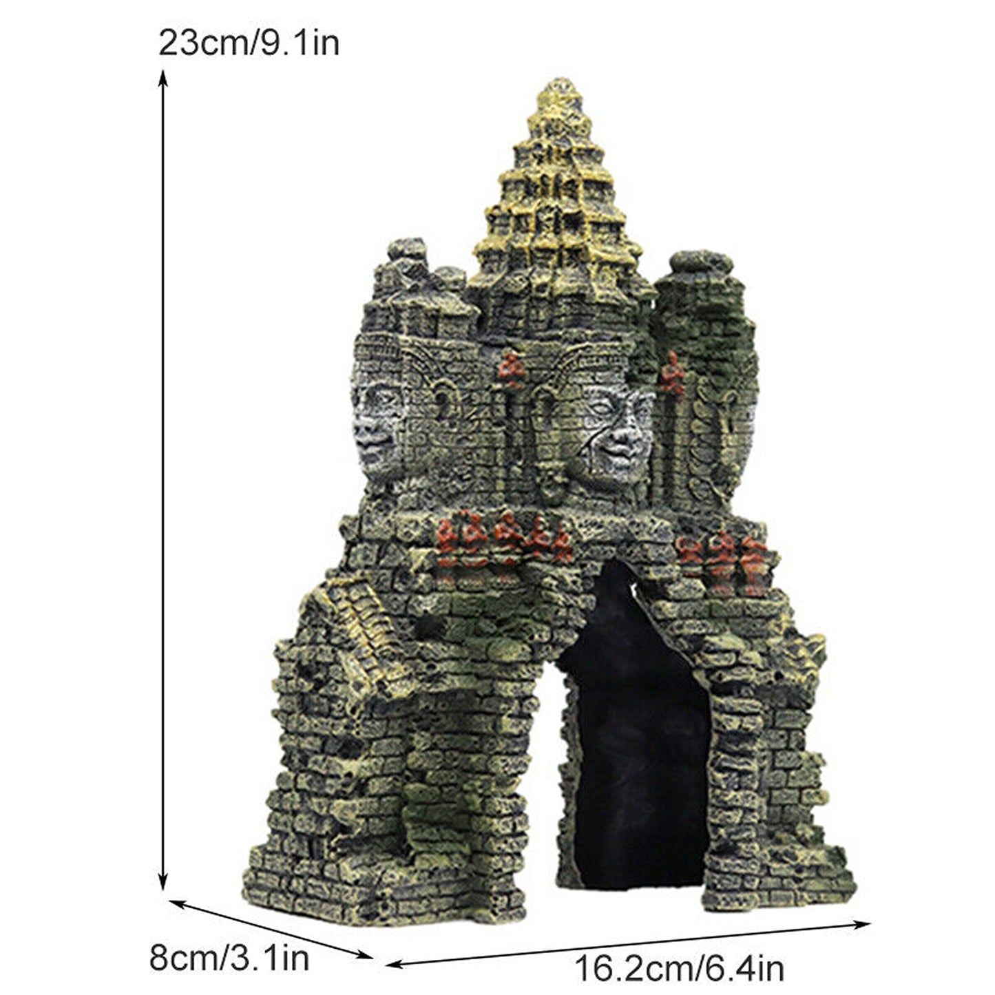 Resin Aquarium Decorations Four-faced Buddha Statue for Fish