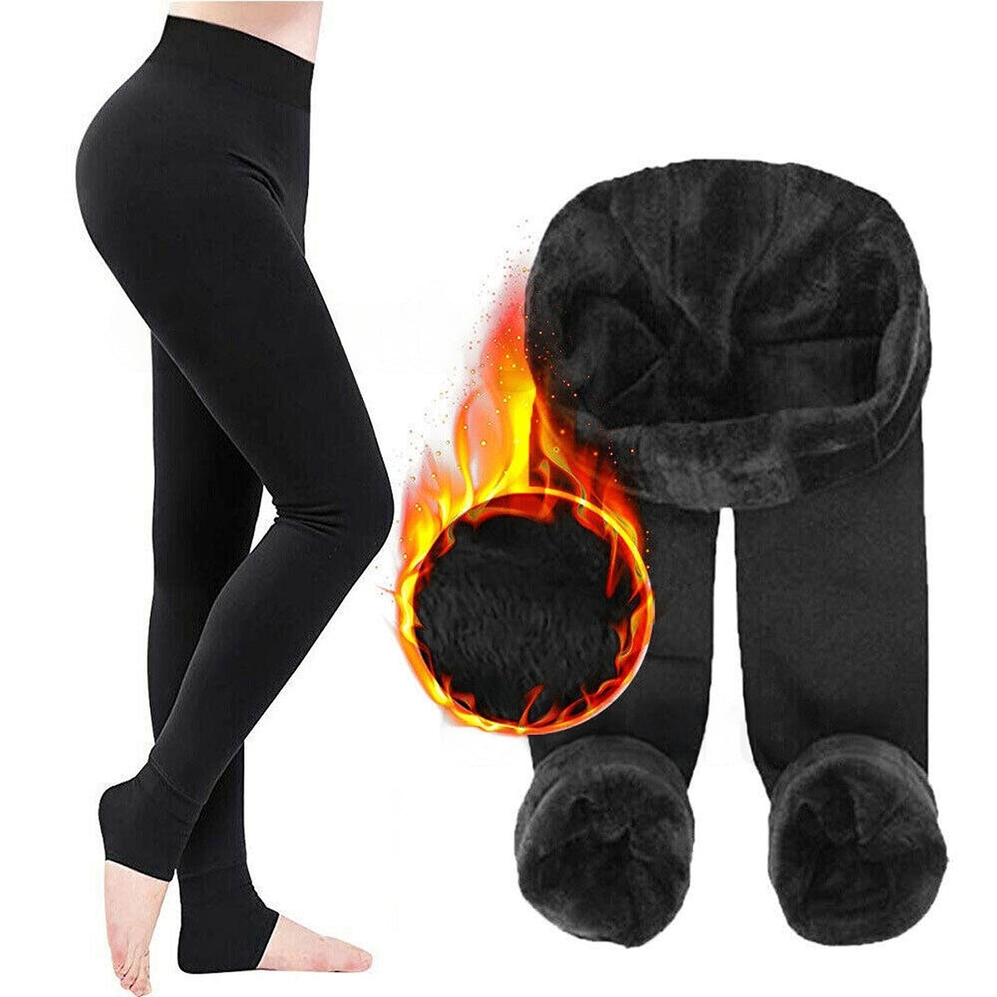 Thermal Fleece Lined Leggings Women Winter Slim Stretch Pants