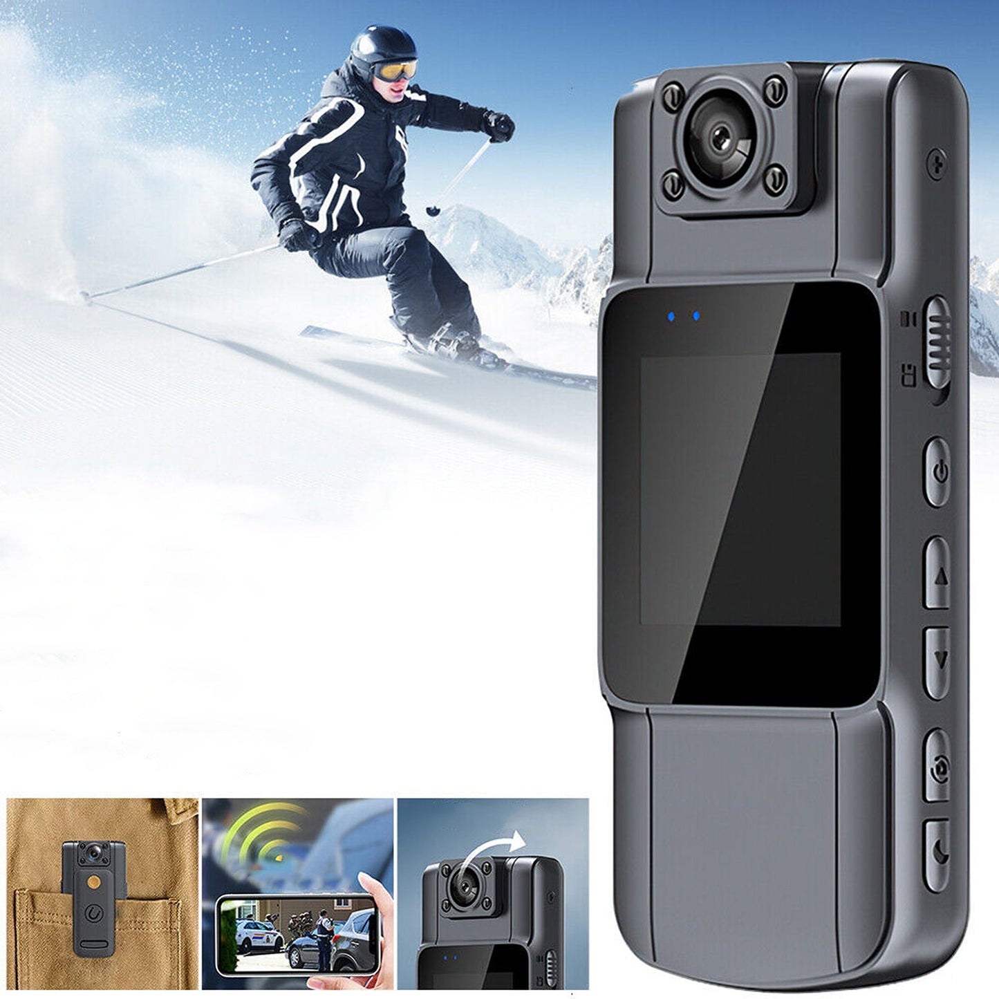 Mini Body Police Camera 1080P HD WiFi Video Recorder with Night Vision