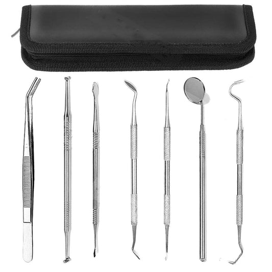 7pcs Dental Hygiene Stainless Tool Kit Dentist Teeth Clean Set