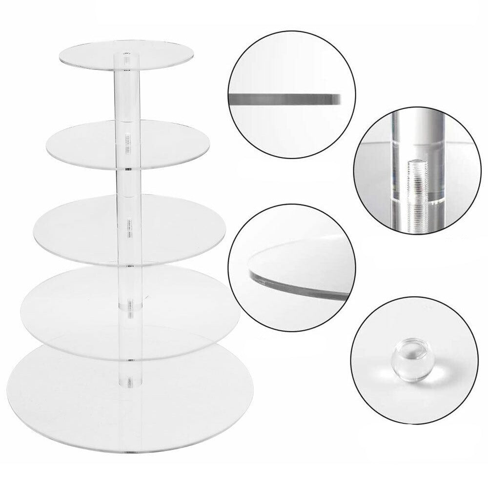 5-Tier Acrylic Serving Stand for Cupcakes and Parties