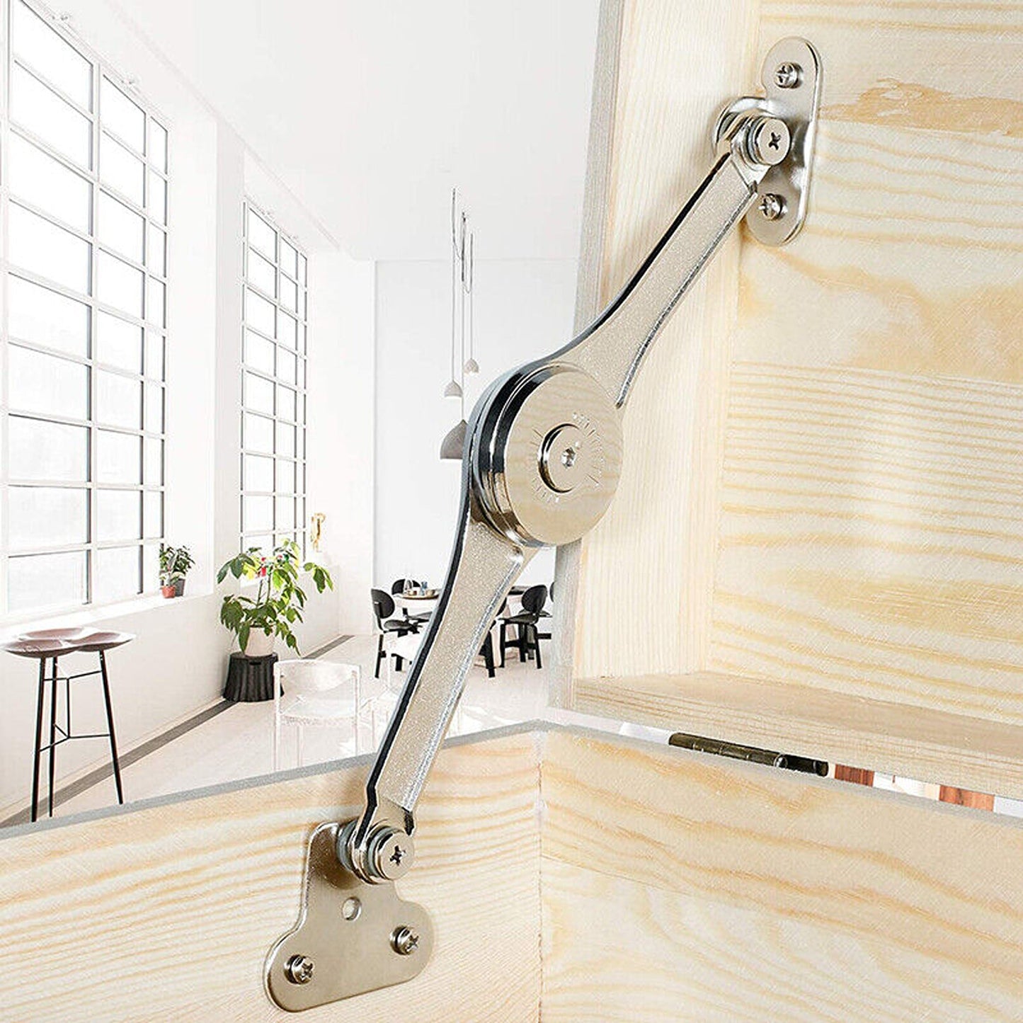2pcs Soft Close Lid Support Hinge for Wardrobe and Flap Doors