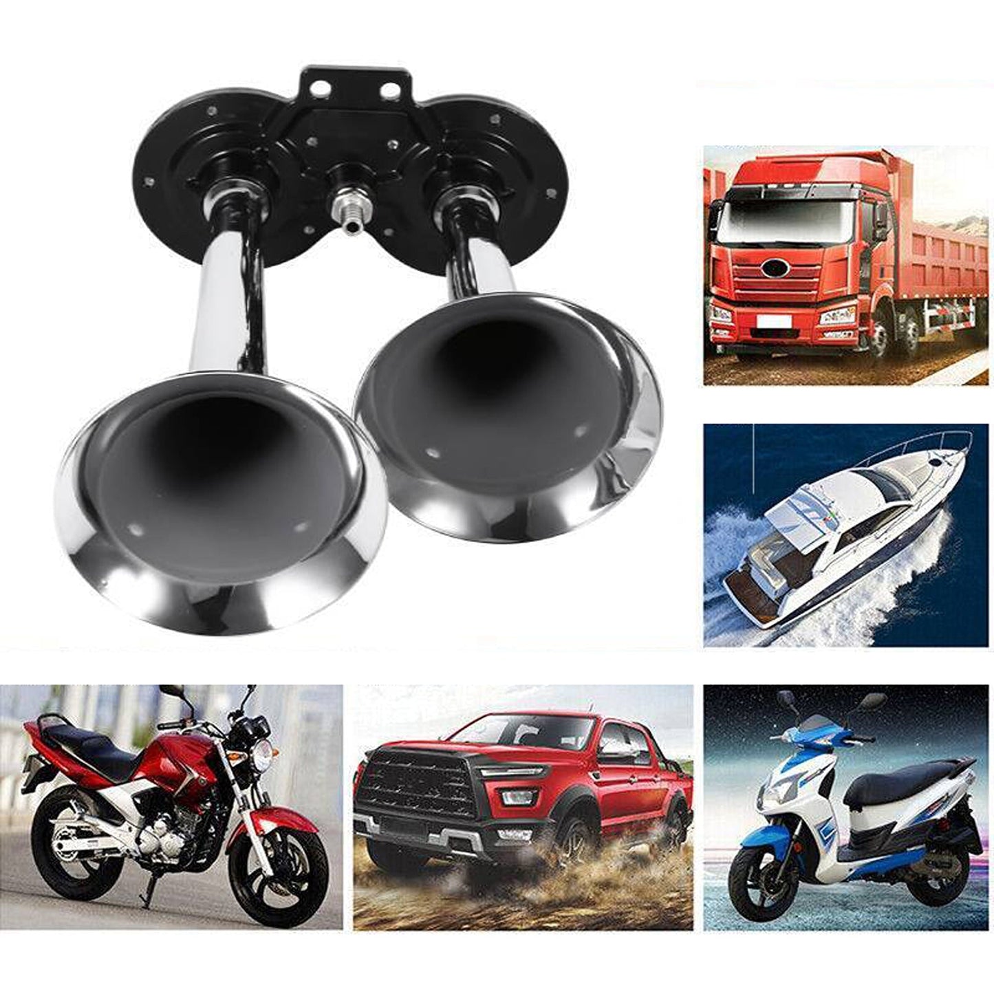 Loud Dual Trumpet 12V Air Horn with Compressor for Car and Truck