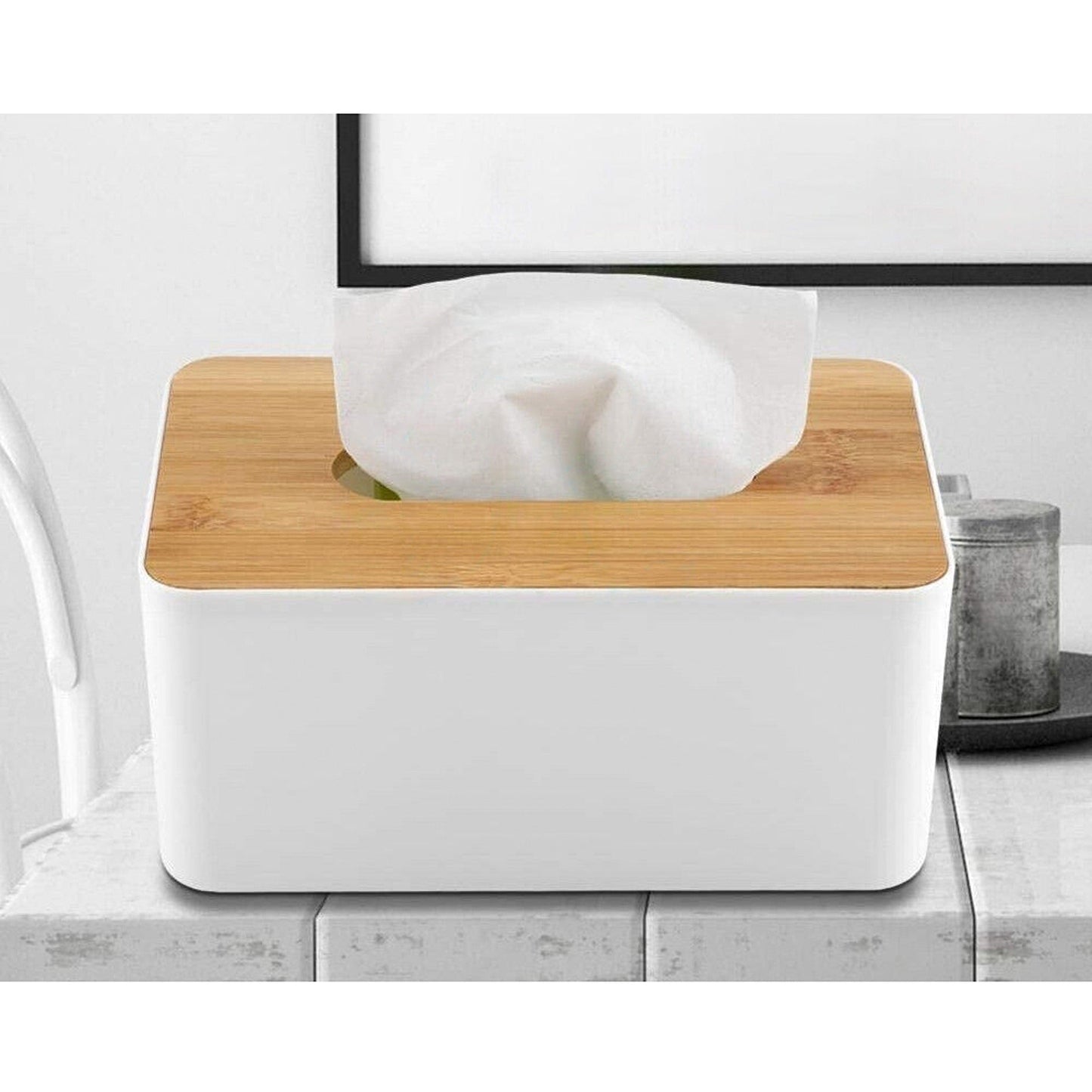 Wooden Tissue Box Cover Paper Napkin Storage Holder Dispenser