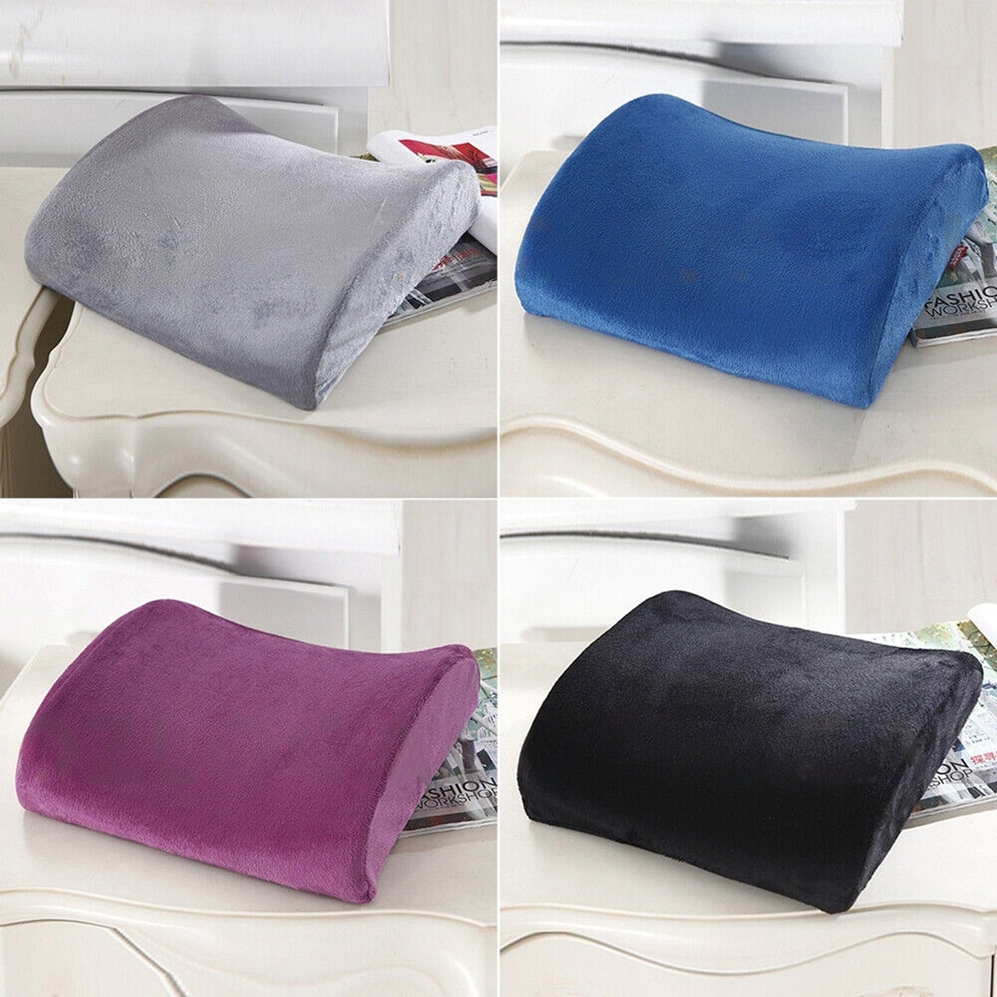 Memory Foam Lumbar Seat Cushion Car Back Support Chair Pillow