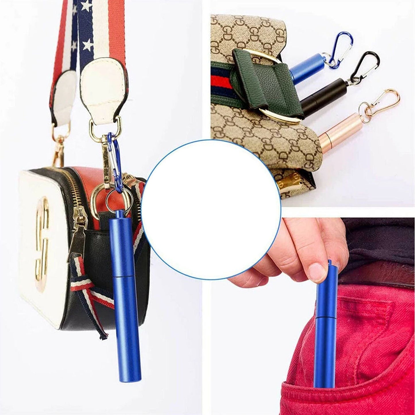 Telescopic Stainless Steel Drinking Straws with Cleaning Brush