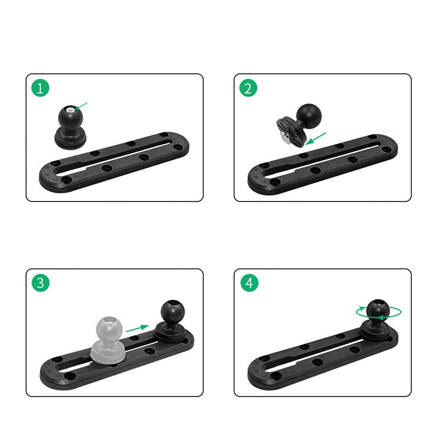 Kayak Rod Mounting Bracket with Slide Track Rails