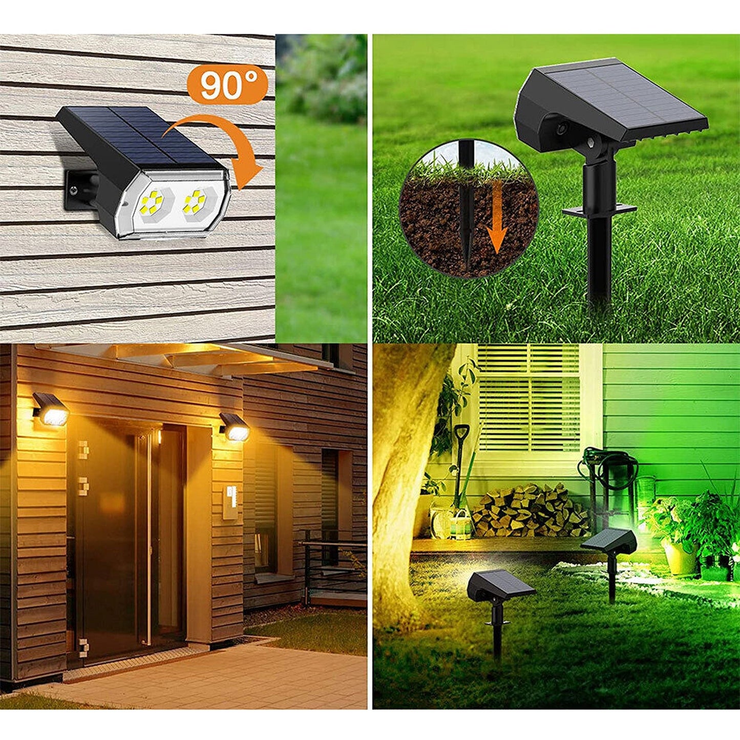 Garden RGB Solar Spot Lights for Pathway Lawn and Fence