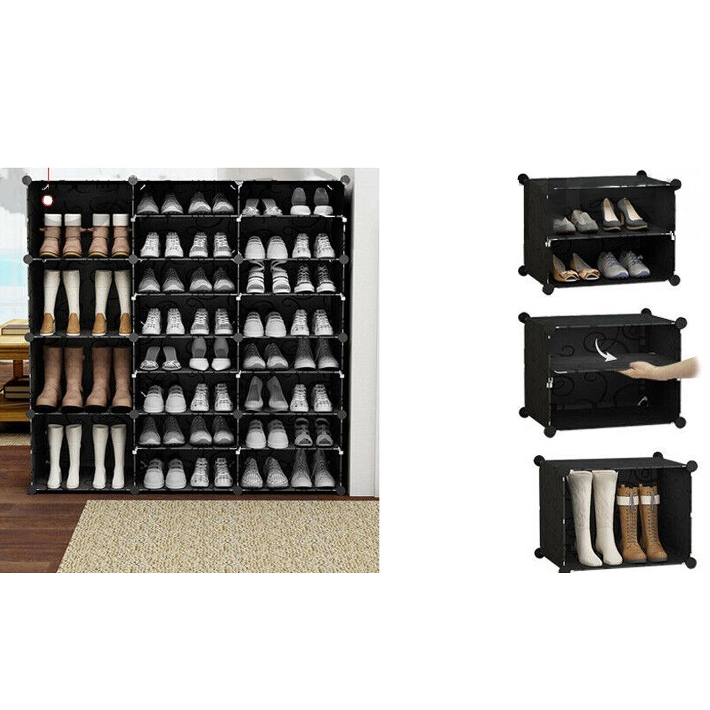 DIY Portable Stackable Shoe Rack Organizer Cube Storage