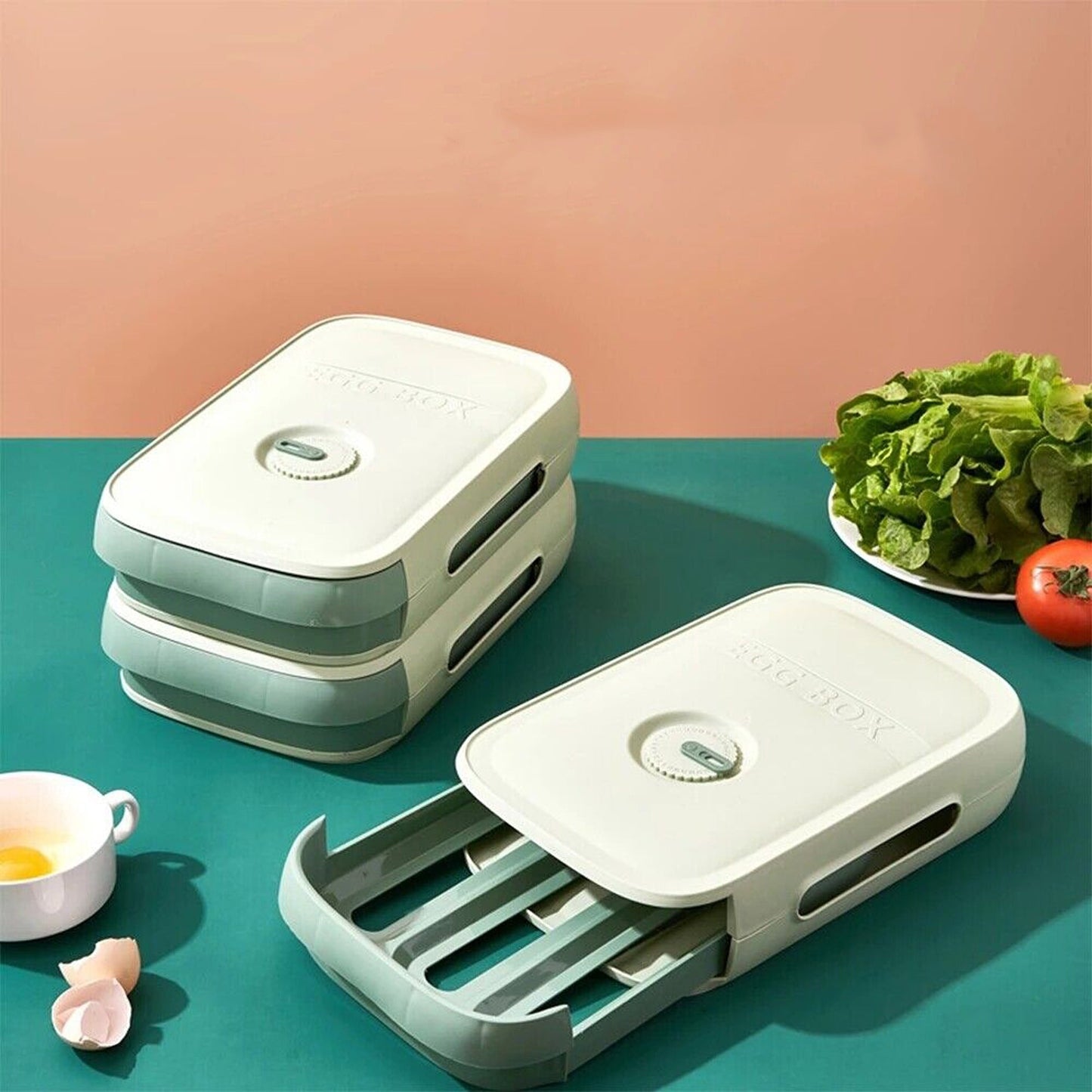 Eggs Tray Drawer Type Fruit and Food Storage Box for Kitchen