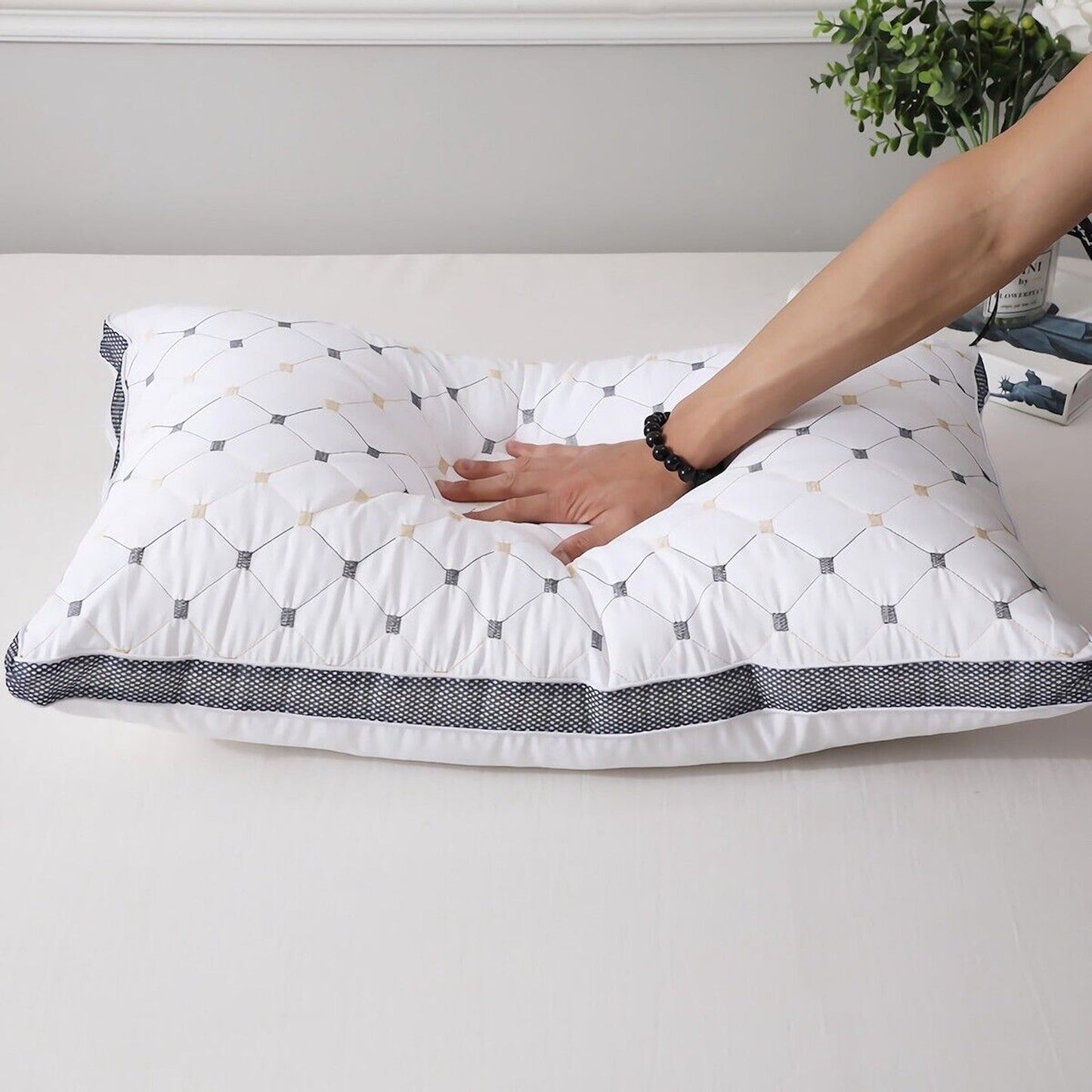 Checked Ultra-Soft Hotel Quality Twin Pack Pillows for Home