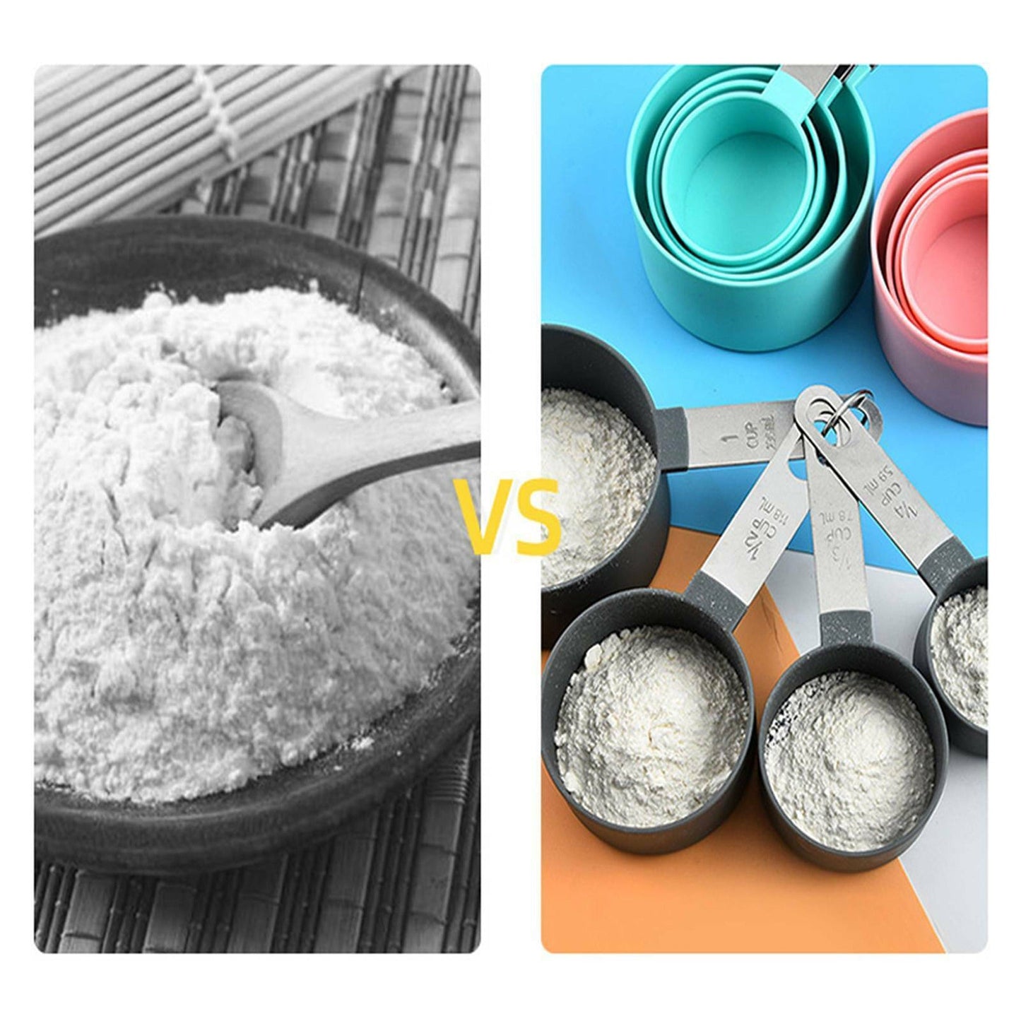8pcs Stainless Steel Kitchen Measuring Cups and Spoons Set