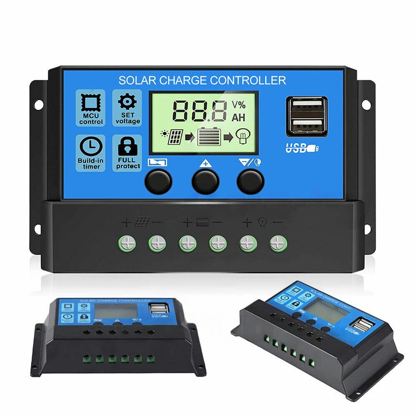 Dual USB Solar Panel Battery Regulator Amp Charge Controller