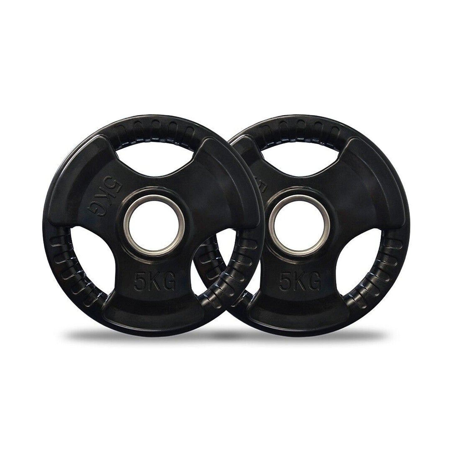 Commercial Grade Cast Iron Weight Plate Set Olympic Rubber Coated