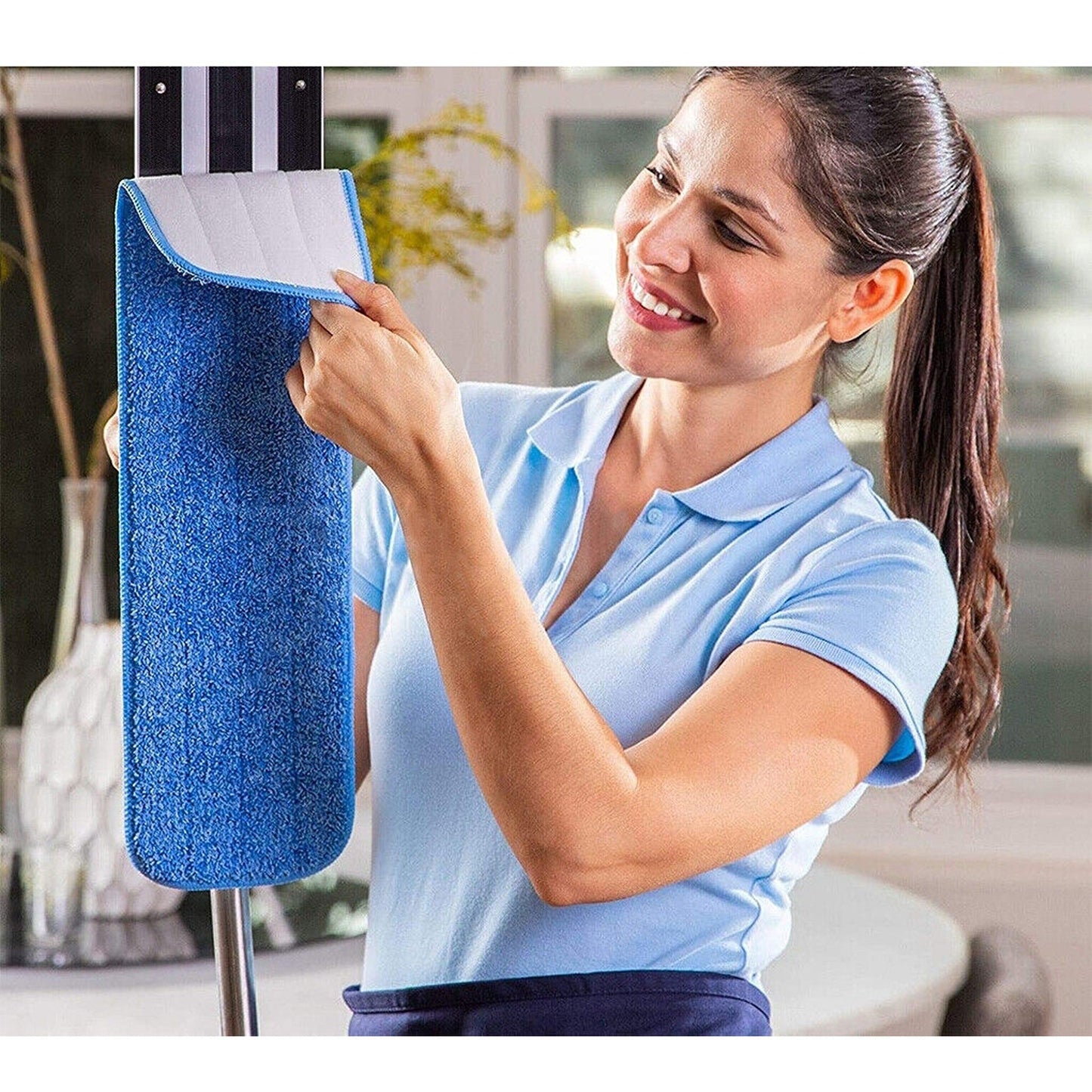 2pcs Microfiber Flat Mop Head Refills Absorbent Cleaning Pads