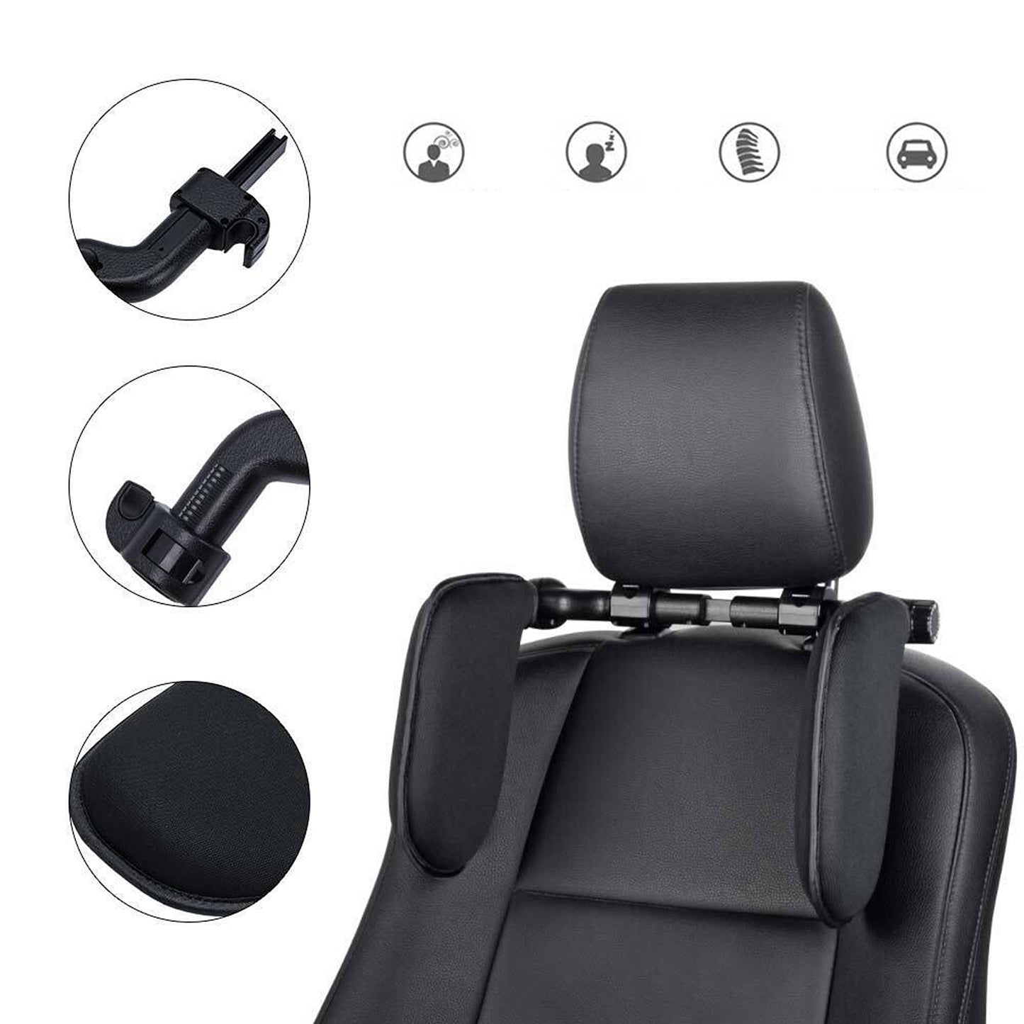 Adjustable Car Seat Headrest Cushion for Neck Support Soft Pillow