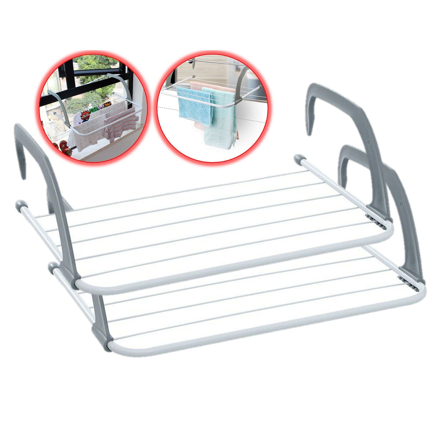 2pcs Portable Over Door Clothes Airer Drying Rack for Indoor Laundry