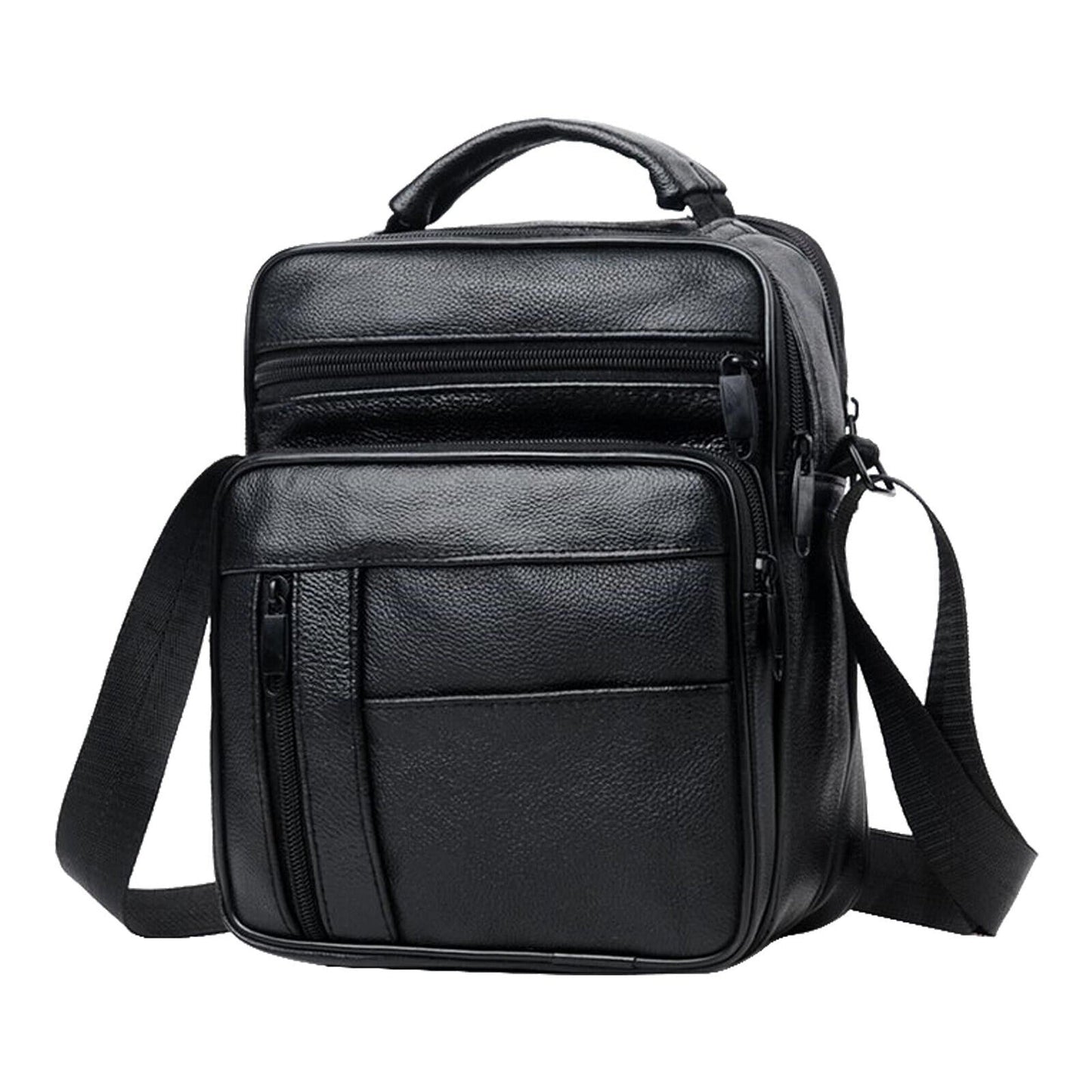 Men Genuine Leather Crossbody Bags Business Shoulder Messenger Backpack