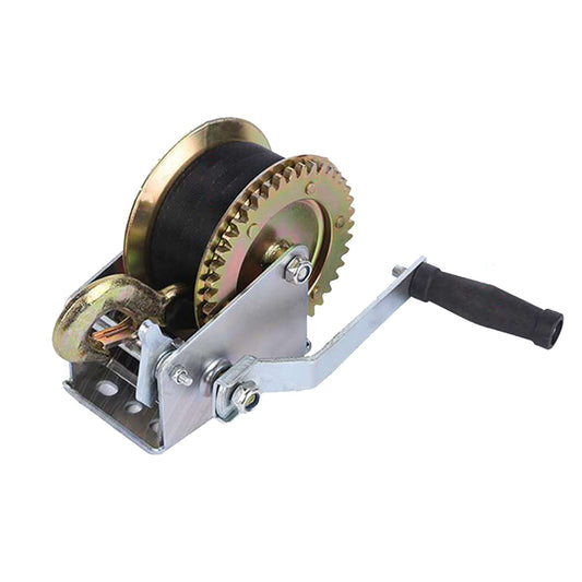 Manual 2-Way Synthetic Strap Hand Winch for Cars Boats and Trailers