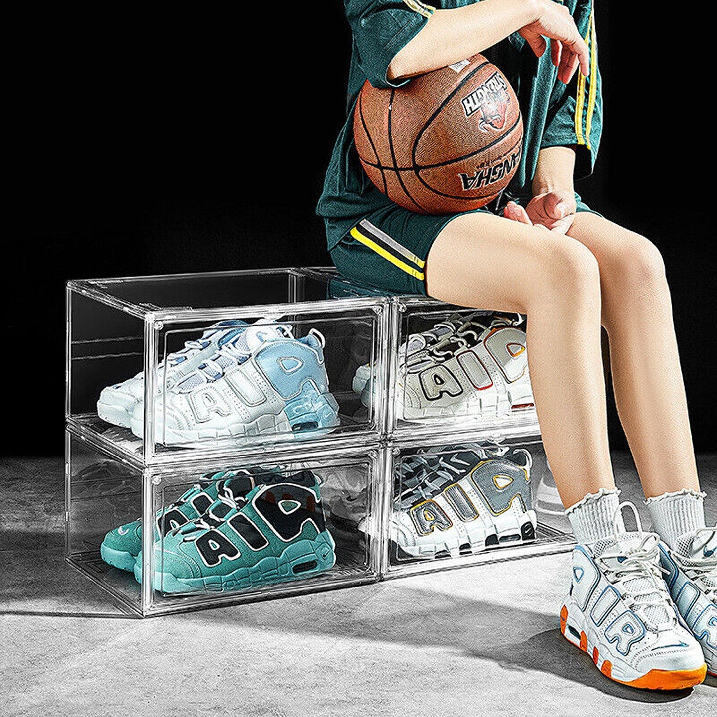 1pc Premium Sneaker Display Stackable Clear Acrylic Shoe Boxes