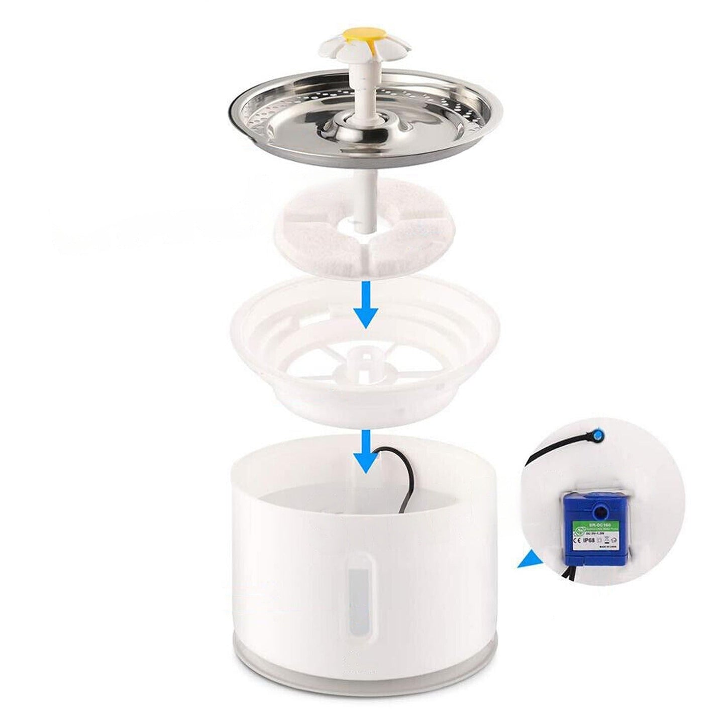 Electric Pet Drinking Fountain with LED USB Automatic Water Dispenser