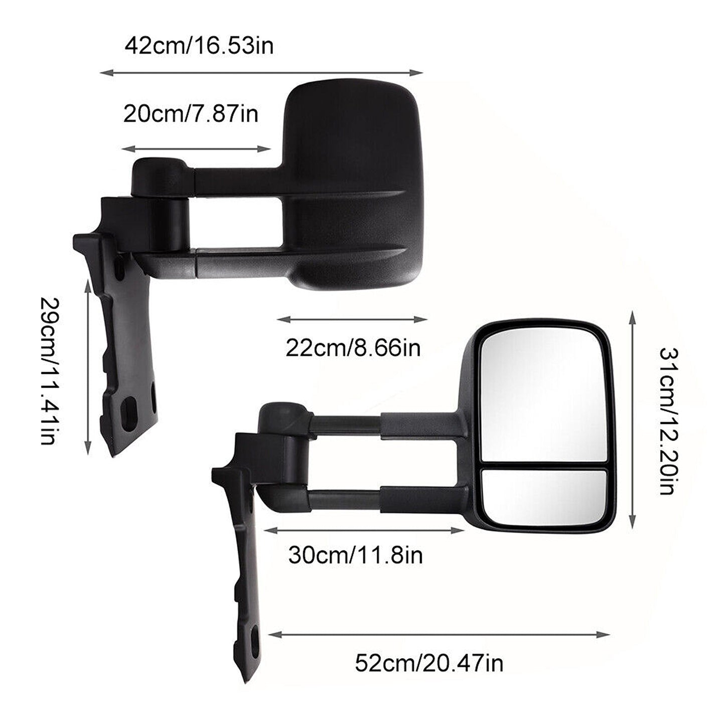 Manual Steering Lamp Towing Mirrors for Toyota Landcruiser Series 70-79