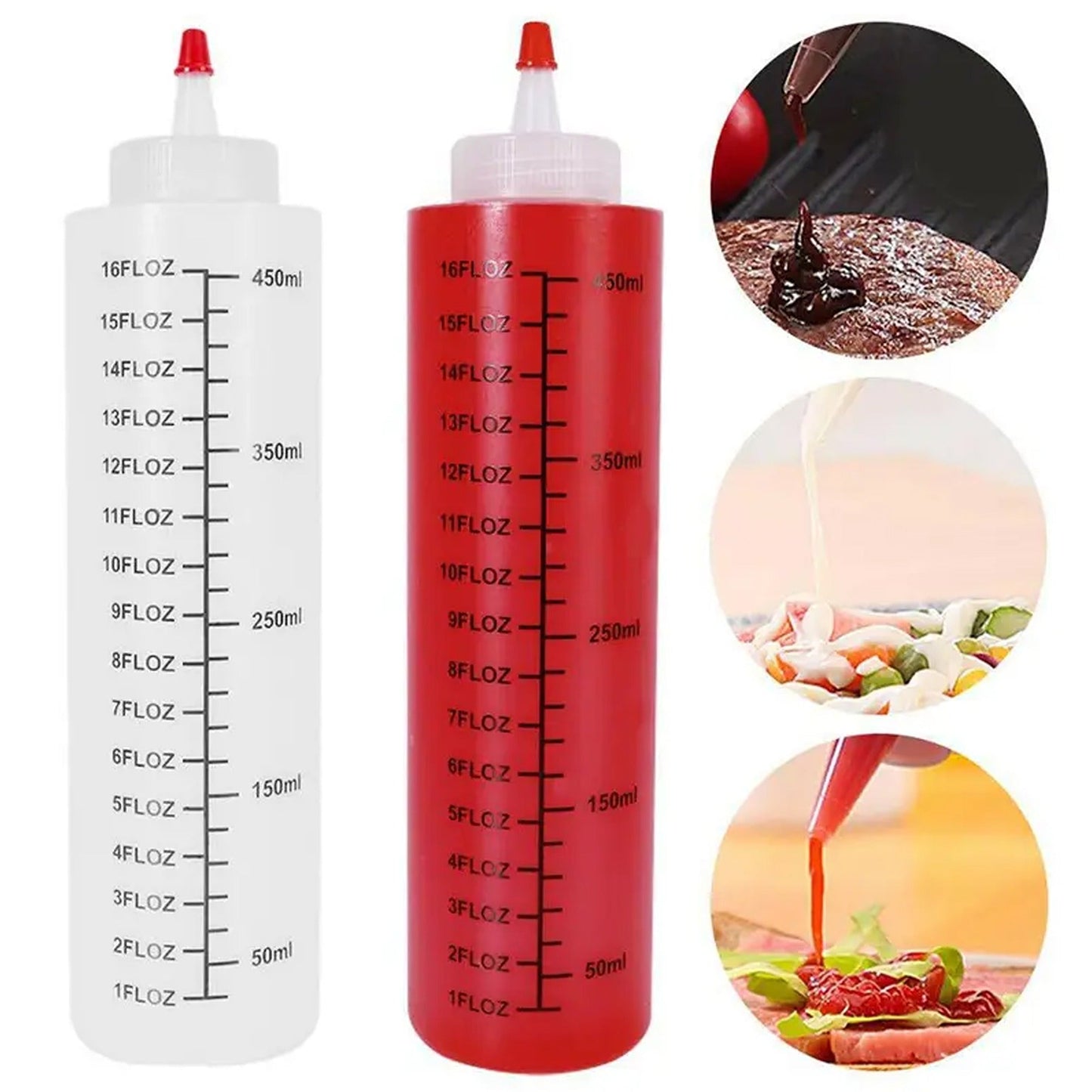 6 Pieces Craft Condiment Squeeze Sauce Bottles Dispenser