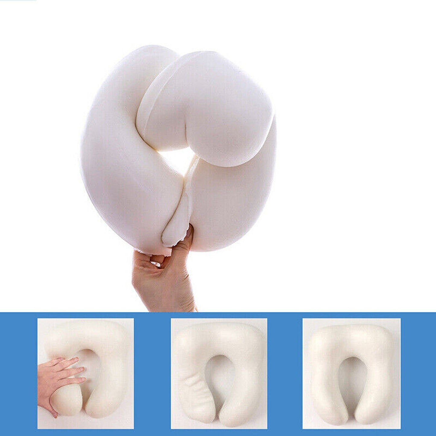 Memory Foam U-Shaped Neck Pillow for Comfortable Travel Sleep