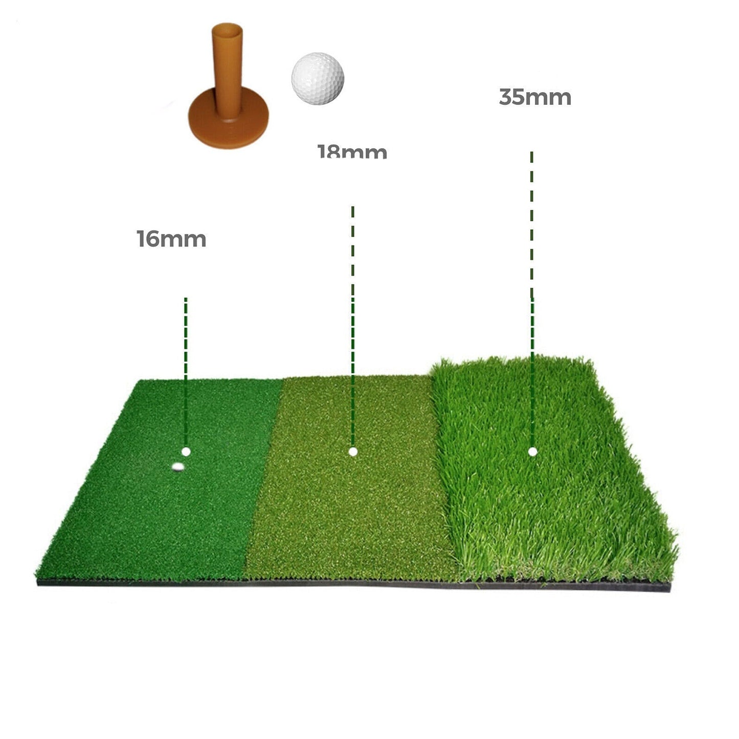 3-in-1 Golf Practice Mat for Indoor Outdoor Training and Hitting