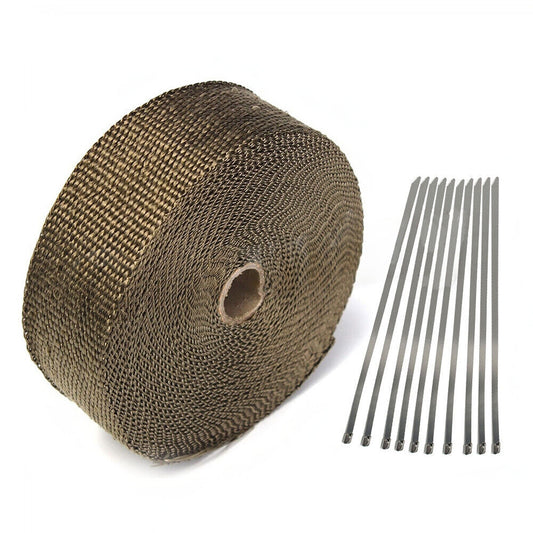 Motorcycle Car Exhaust Wrap Titanium Heat Resistant Tape 2000F 10M