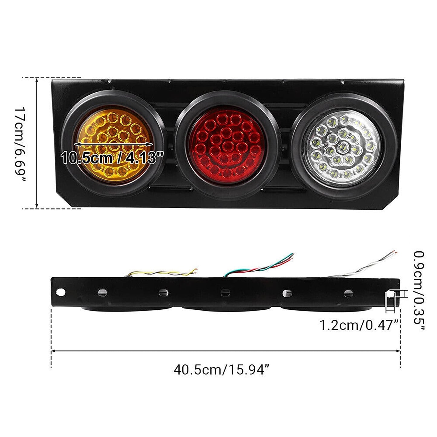 2pcs LED Tail Lights with Stop Indicator for UTE Caravan Truck 63 LEDs 12V